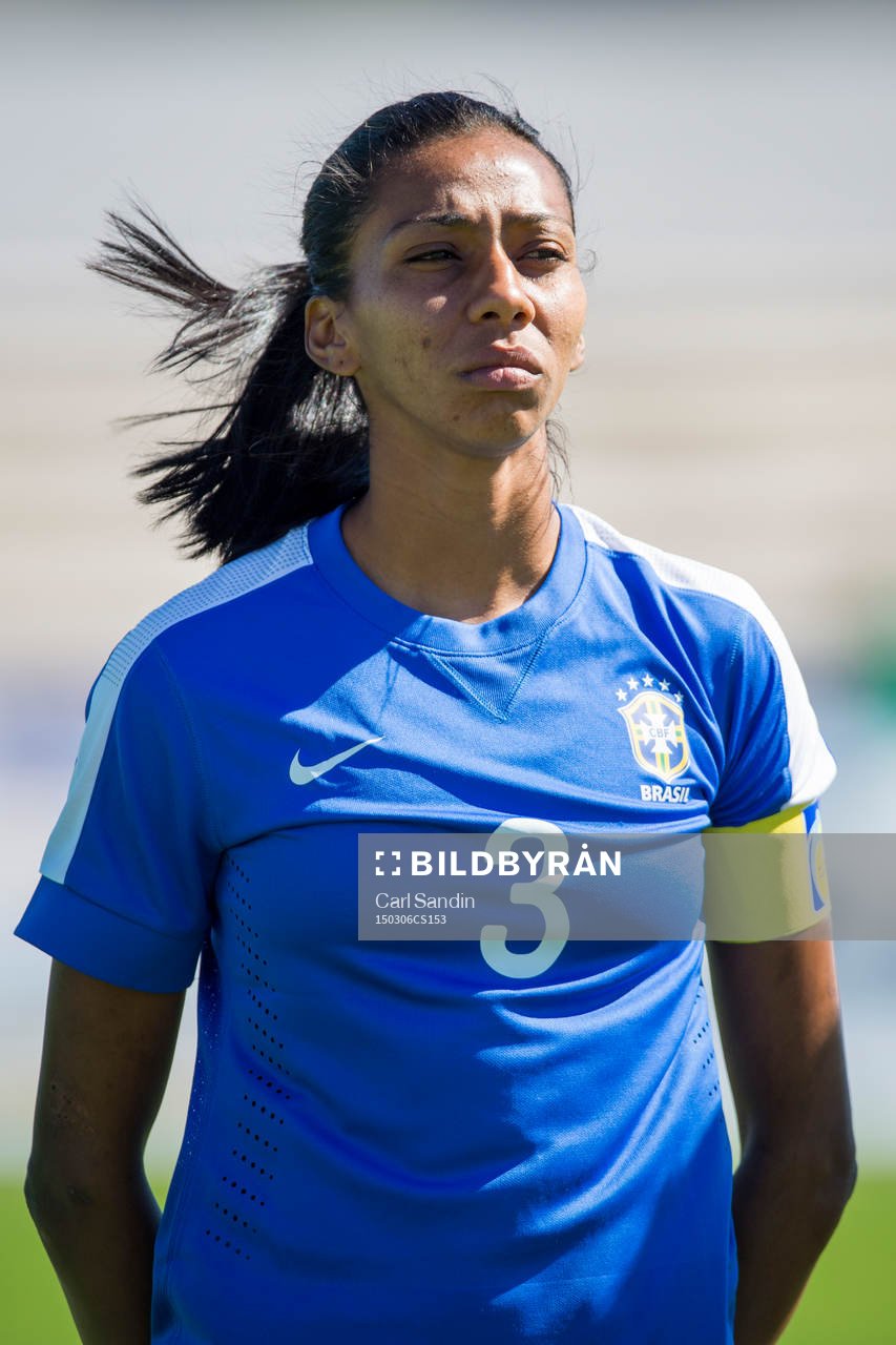 under en fotbollsmatch i Algarve Cup mellan Sverige och