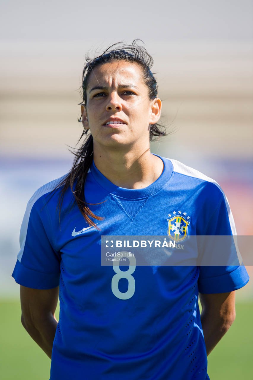 under en fotbollsmatch i Algarve Cup mellan Sverige och