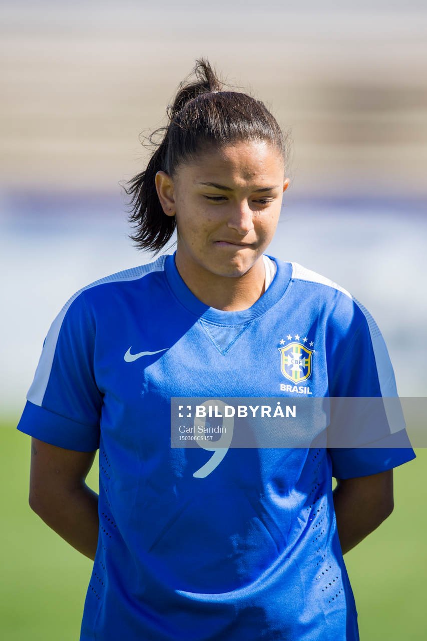 under en fotbollsmatch i Algarve Cup mellan Sverige och