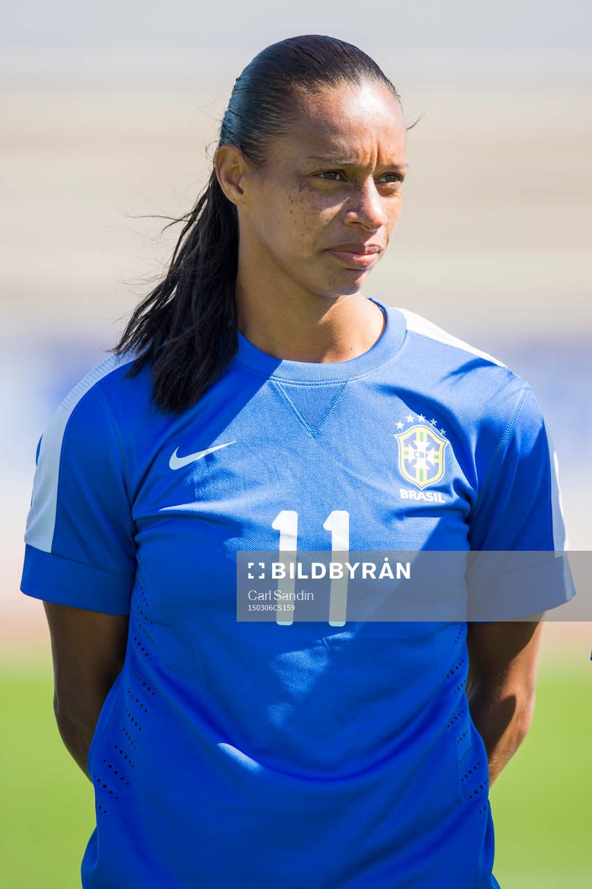 under en fotbollsmatch i Algarve Cup mellan Sverige och