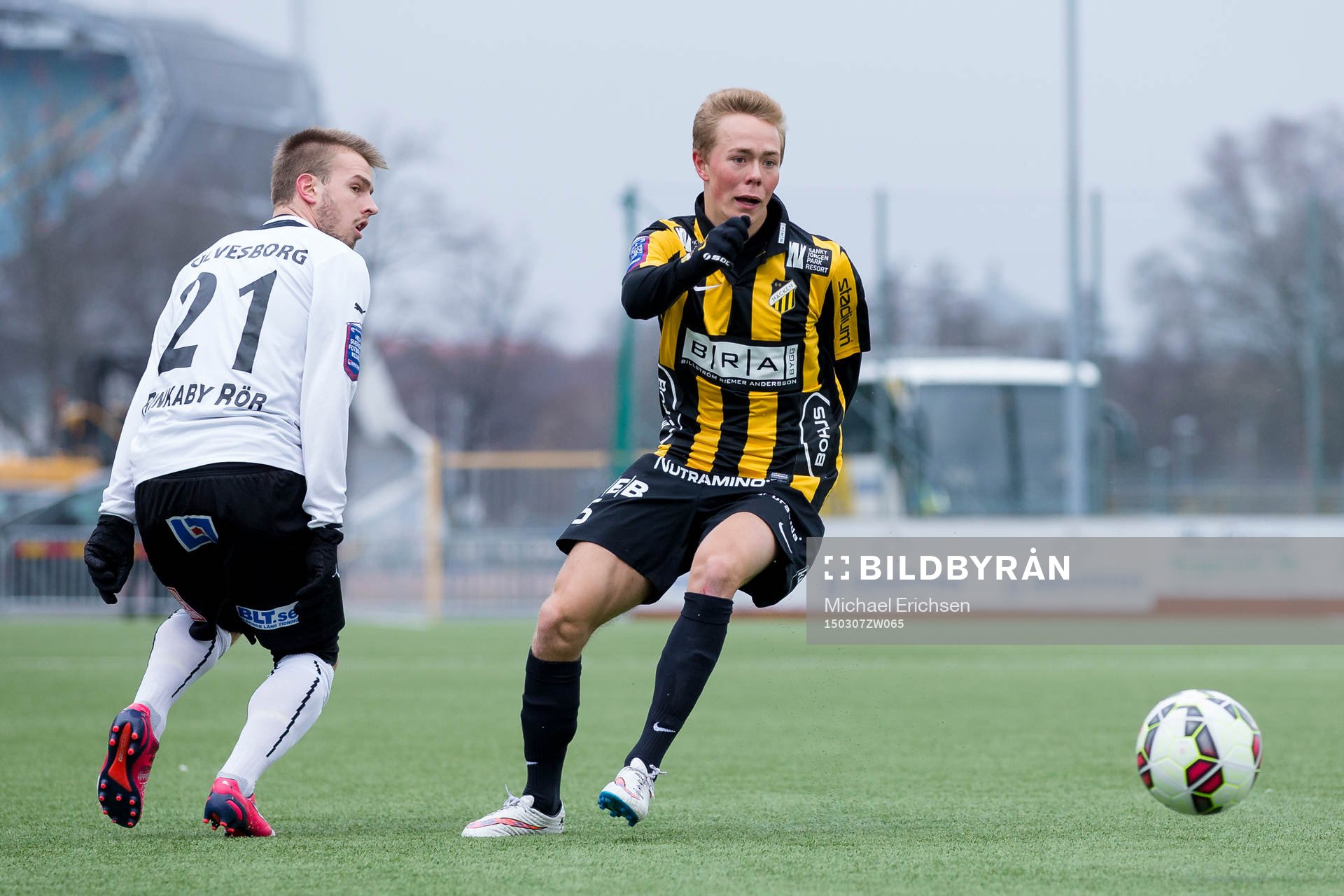 Häckens Joel Andersson under fotbollsmatchen i Svenska Cupen mellan Häcken och Mjällby den 7 mars 2015 i Göteborg.