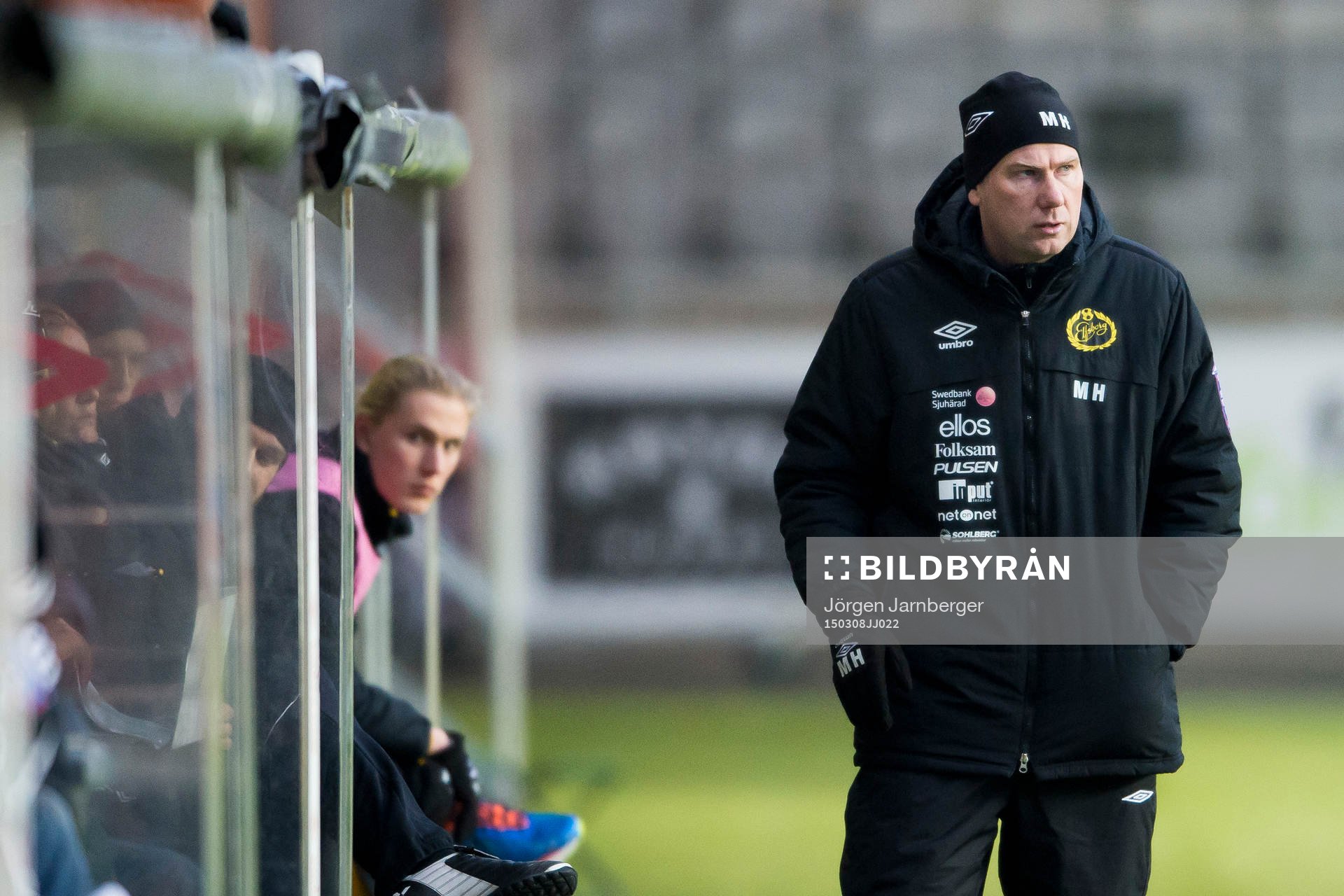Elfsborgs manager Magnus Haglund under fotbollsmatchen i Svenska cupen mellan Elfsborg och Brommapojkarna den 8 mars 2015 i Borås.
