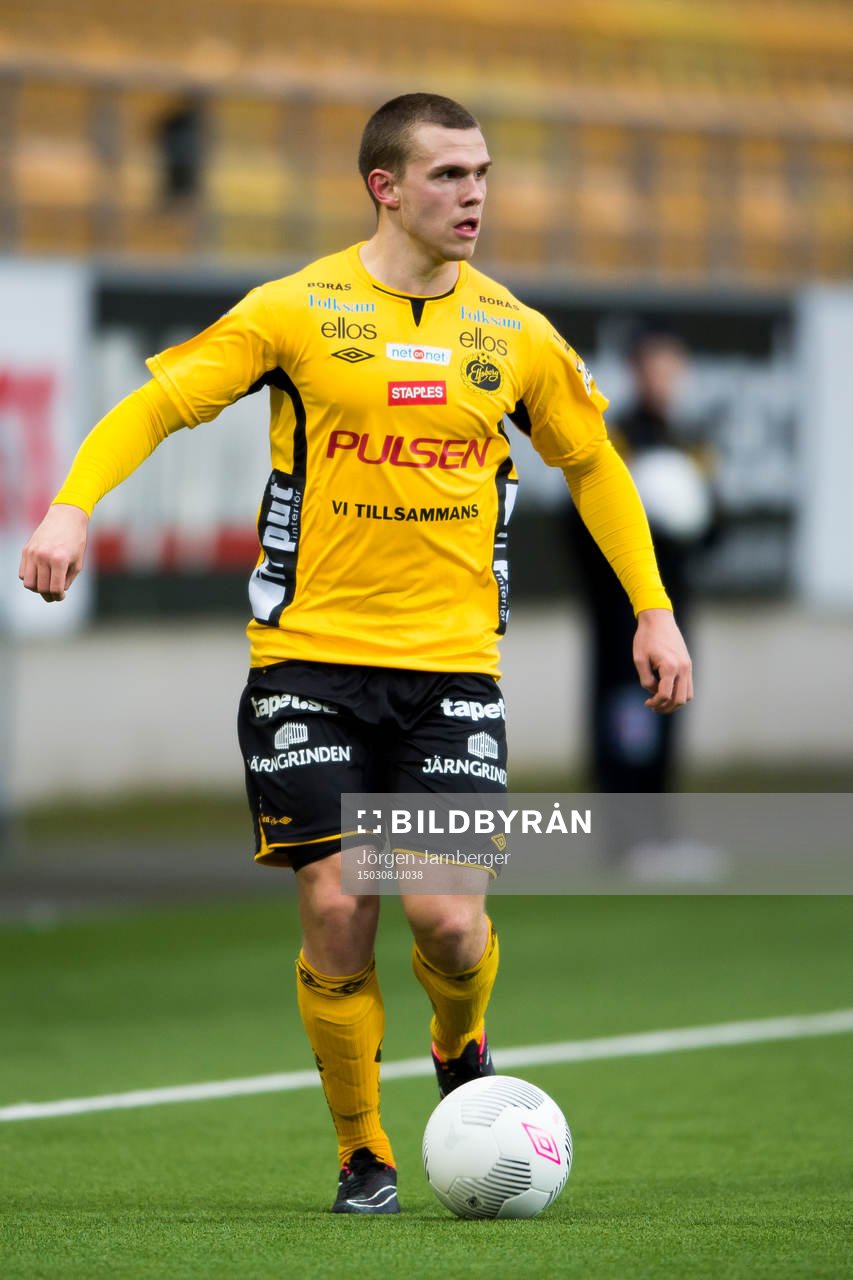 Elfsborgs Jesper Manns under fotbollsmatchen i Svenska cupen mellan Elfsborg och Brommapojkarna den 8 mars 2015 i Borås.