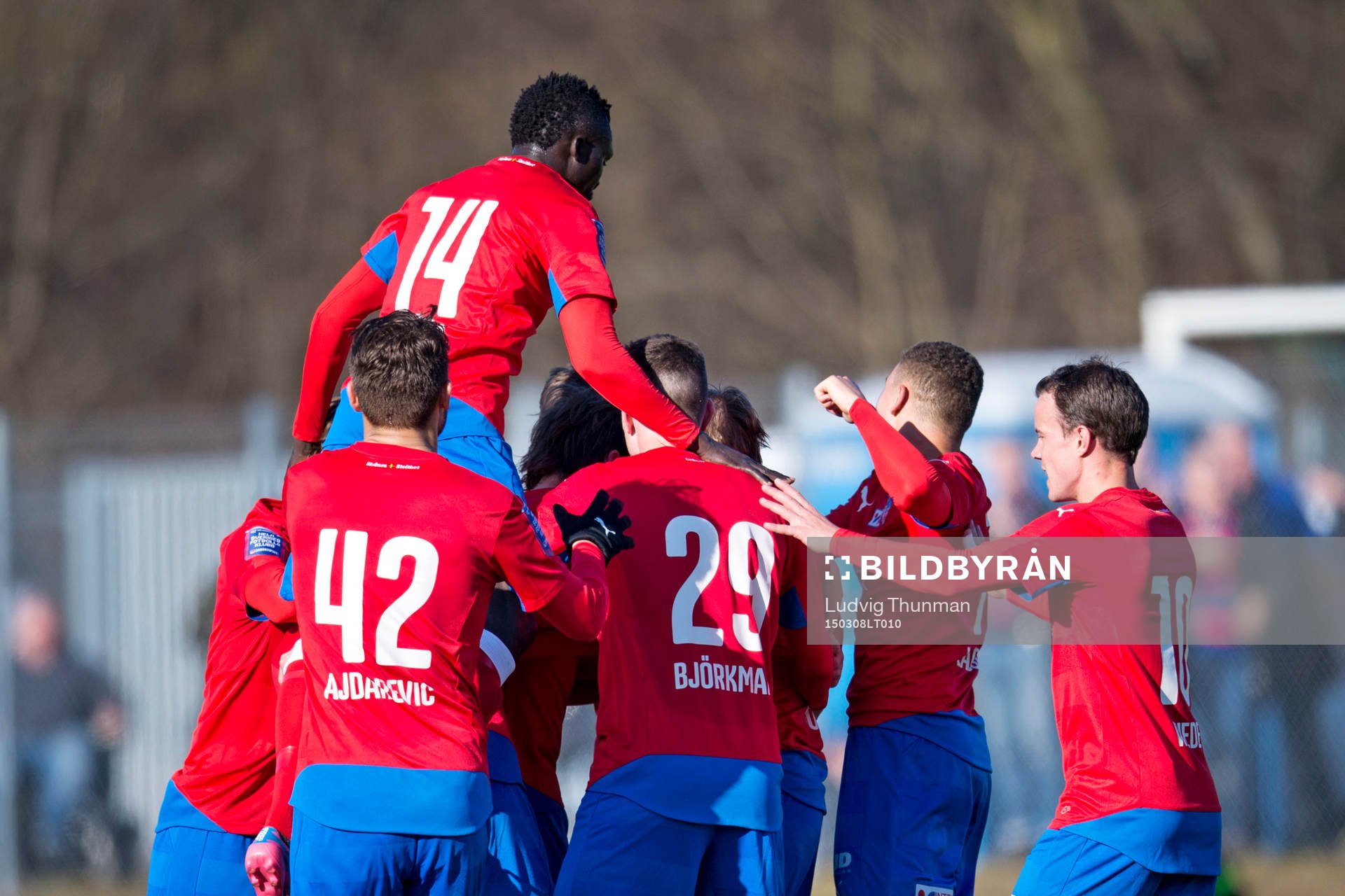 Helsingborgs spelare firar 1-0