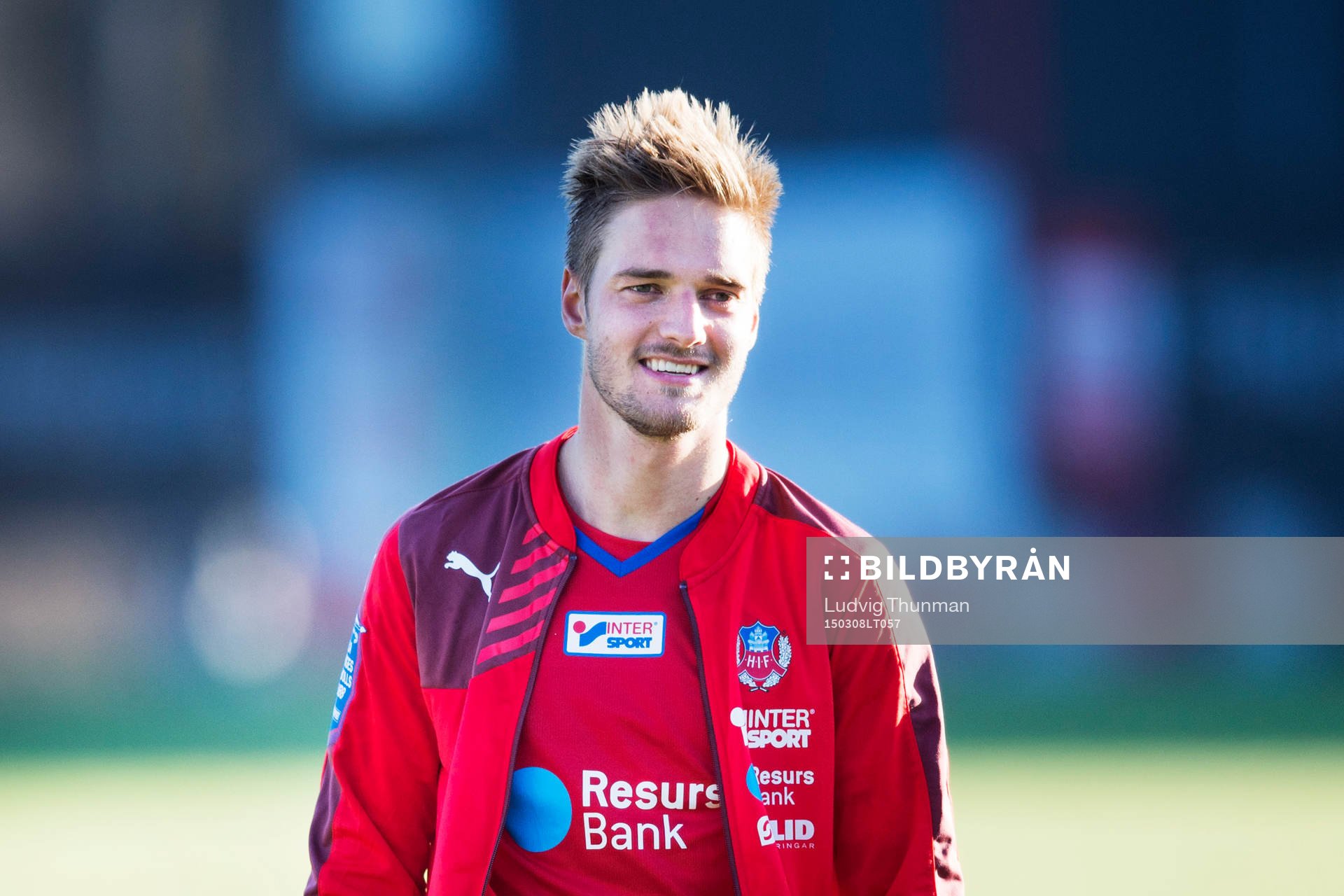 Helsingborgs Johan Mårtensson under fotbollsmatchen i Svenska Cupen mellan Helsingborg och Halmstad den 8 mars 2015 i Helsingborg. 