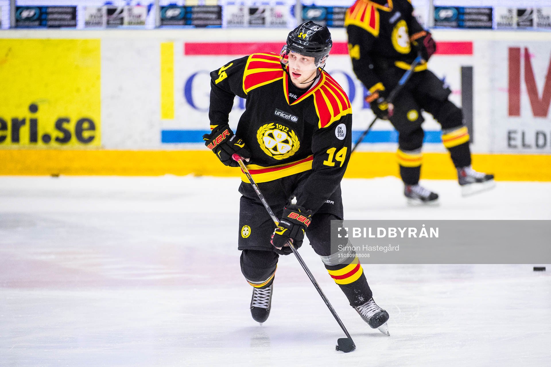 Brynäs David Westlund före ishockeymatchen i Kval till