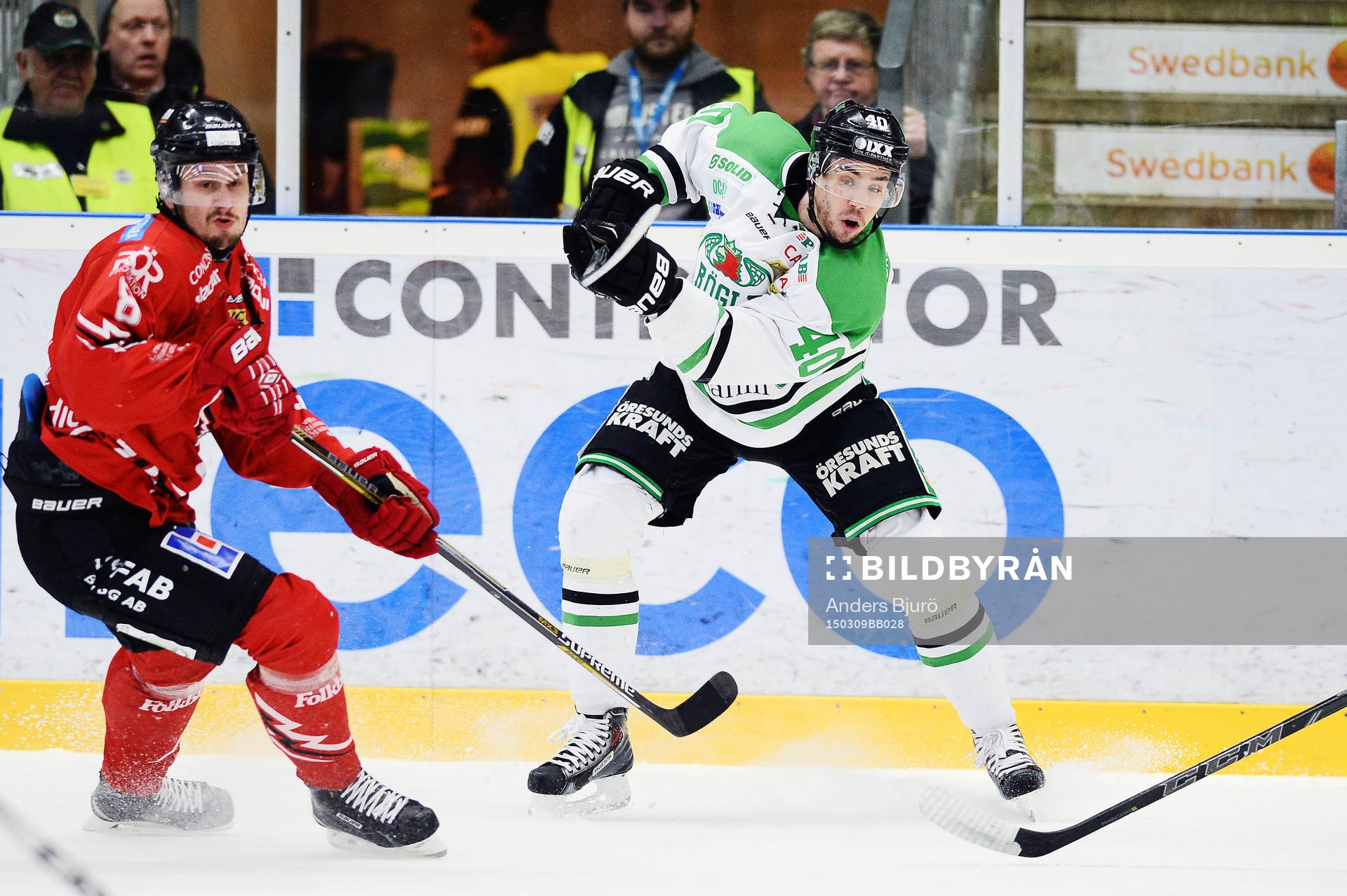 Rögles Jesper Jensen och Vita Hästens Linus Näsström