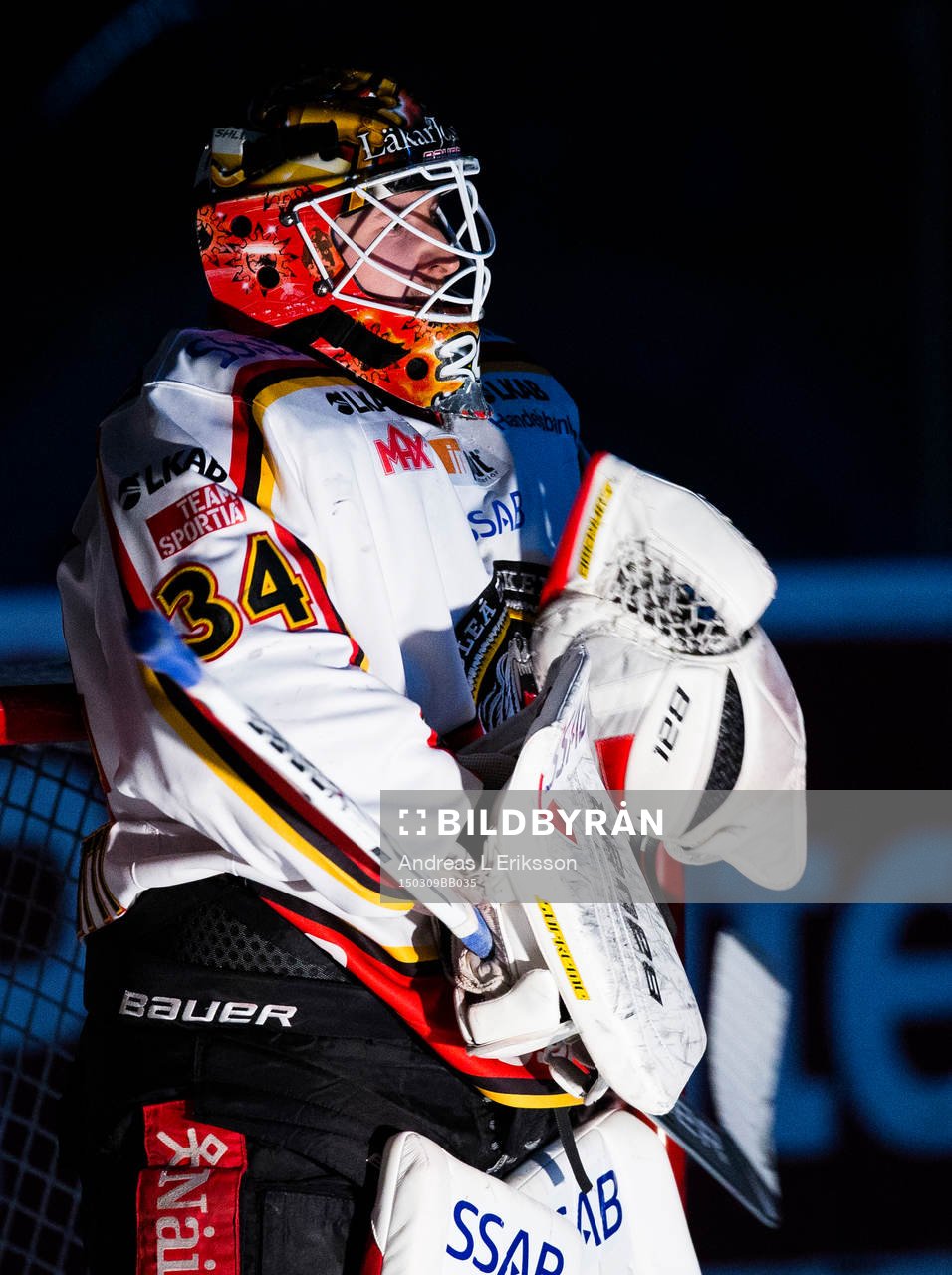 Luleås målvakt Joel Lassinantti innan ishockeymatchen i