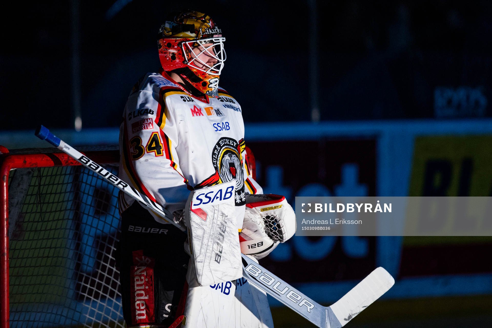 Luleås målvakt Joel Lassinantti innan ishockeymatchen i