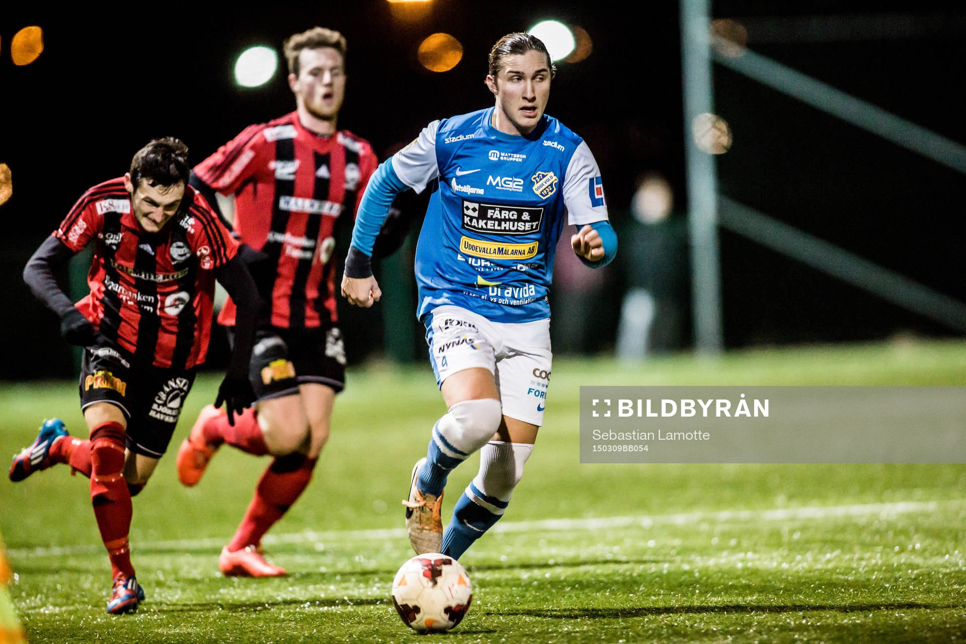 Oddevolds Andreas Armloth under träningsmatchen i fotboll mellan Oddevold och Grebbestad den 9 mars 2015 i Uddevalla.