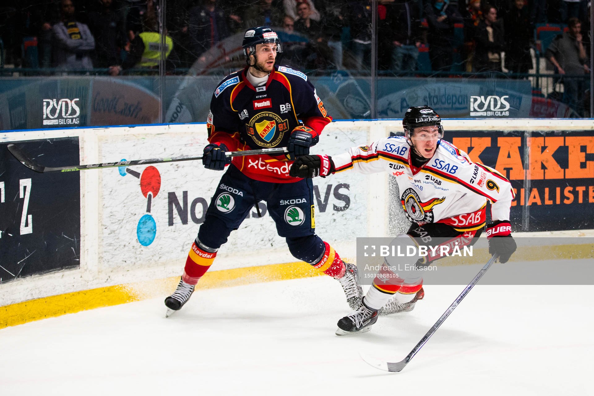 Djurgårdens Simon Gysbers och Luleås Johan Forsberg