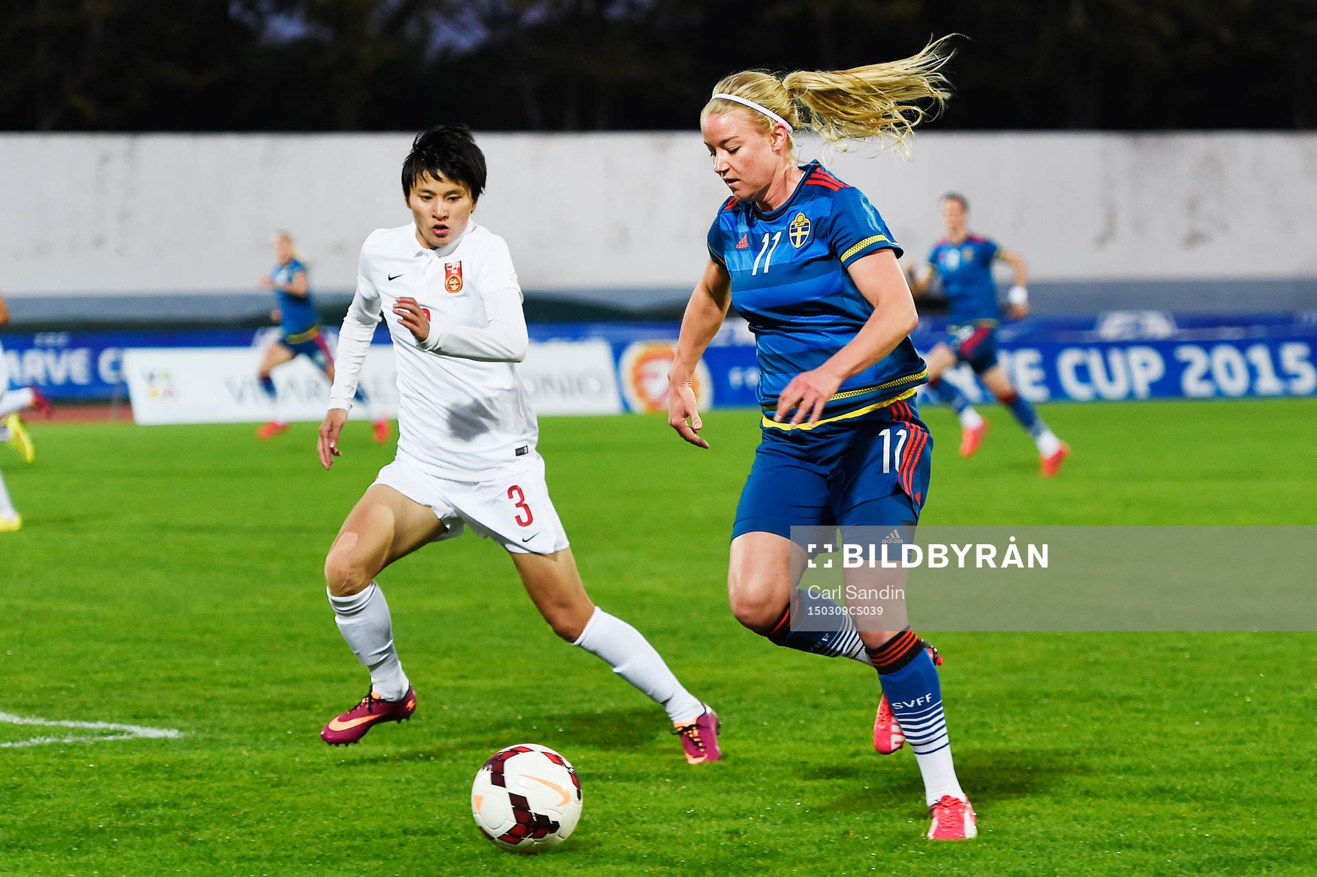 Kinas Wang Shanshan och Sveriges Jenny Hjohlman