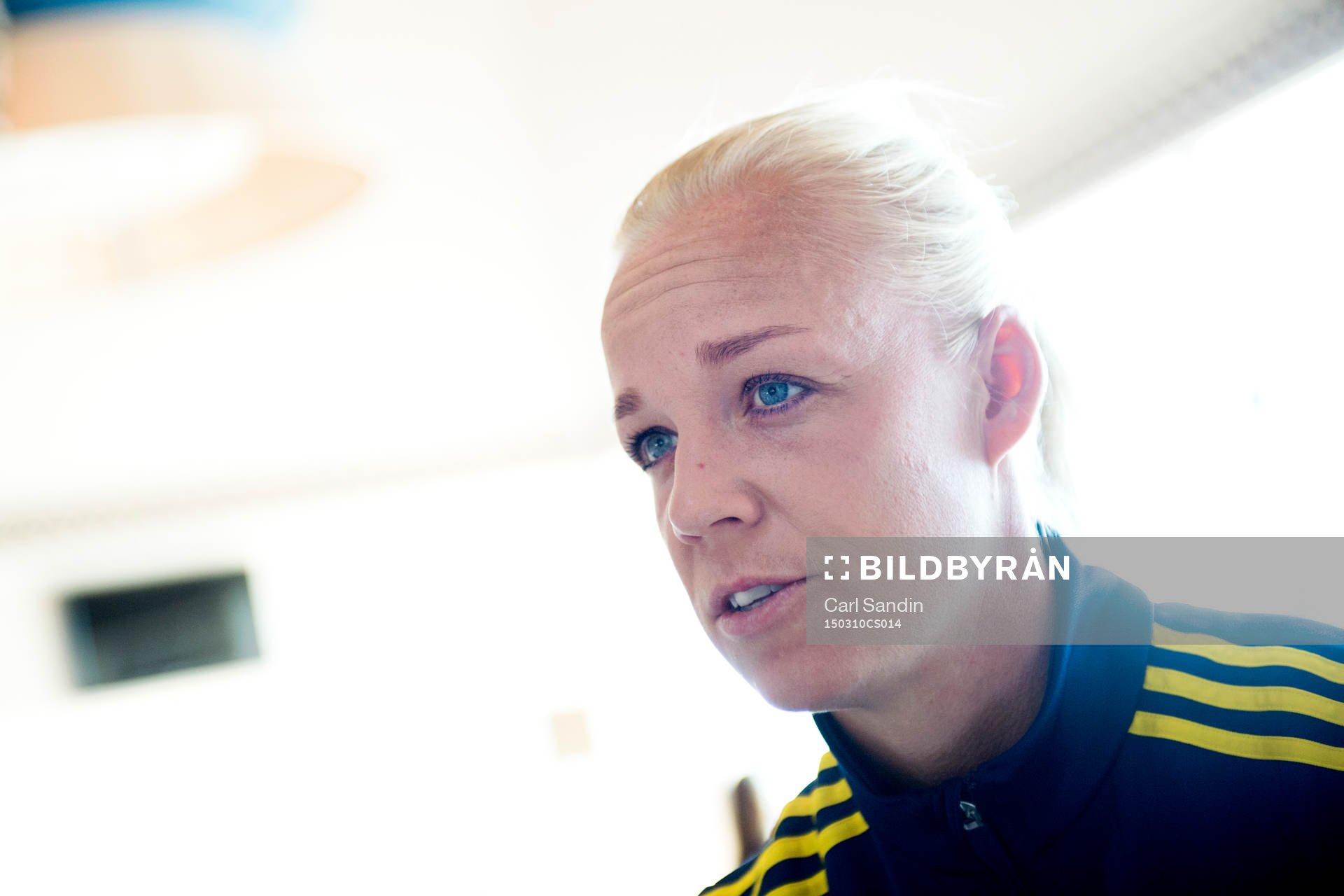 Sveriges Caroline Seger blir intervjuad