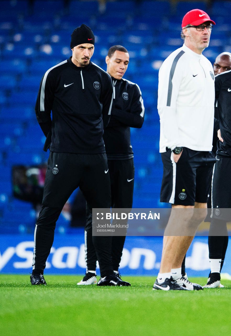 Zlatan Ibrahimovic och tränaren Laurent Blanc