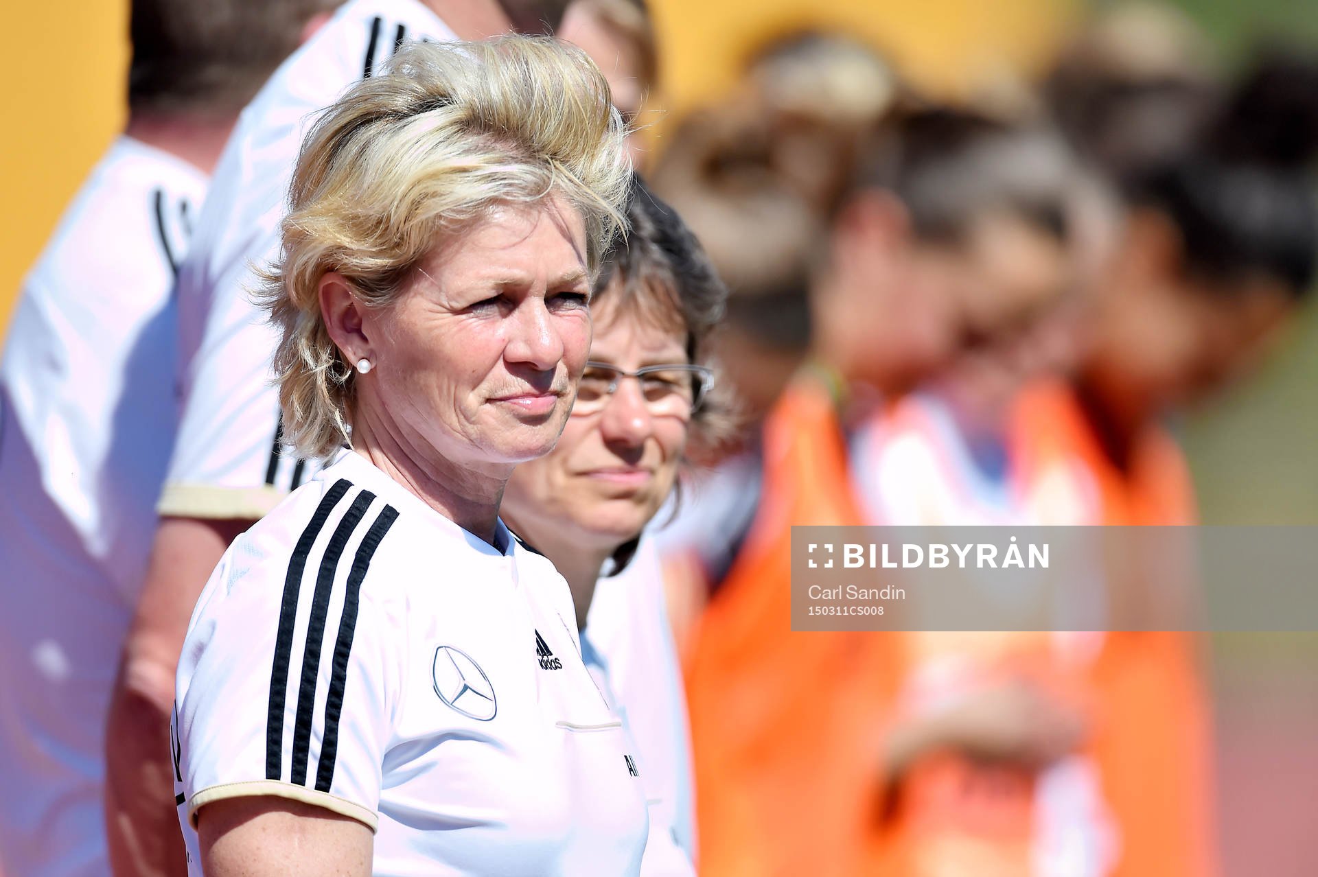 Tysklands förbundskapten Silvia Neid under bronsmatchen i Algarve Cup mellan Sverige och Tyskland den 11 mars 2015 i Parchal.