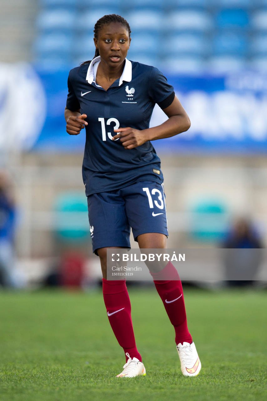 Frankrikes Kadidiatou under finalen i Algarve Cup mellan Frankrike och USA den 11 mars 2015 i Almancil.