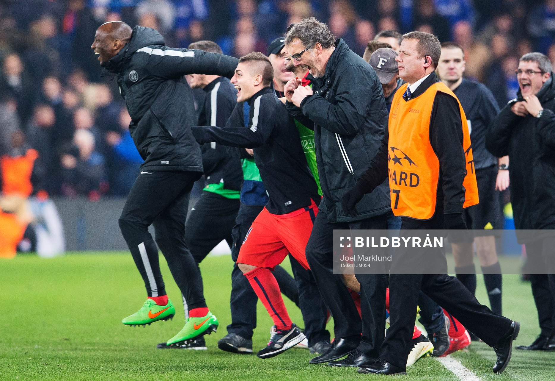 Paris tränare Laurent Blanc jublar
