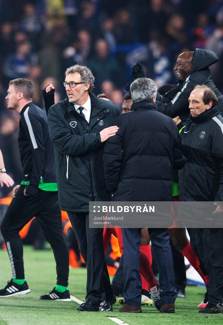 Paris tränare Laurent Blanc och Chelseas tränare Jose