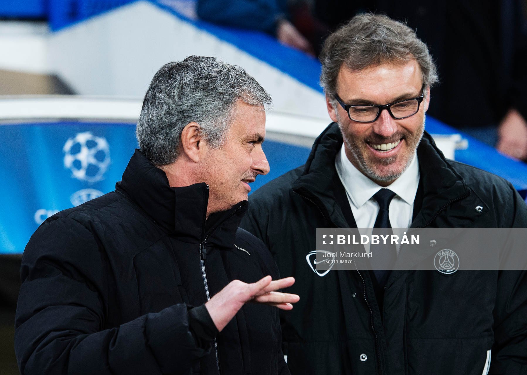Chelseas tränare Jose Mourinho och Paris tränare Laurent