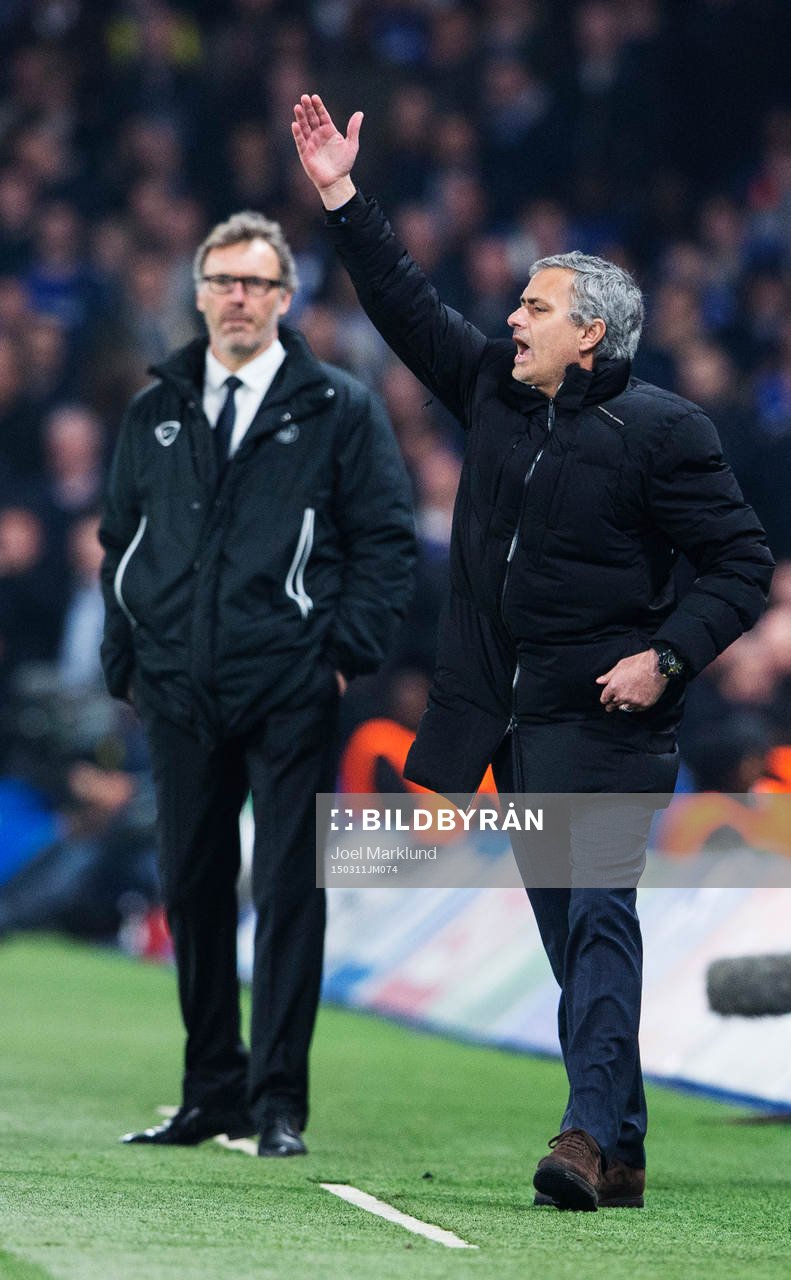 Paris tränare Laurent Blanc och Chelseas tränare Jose