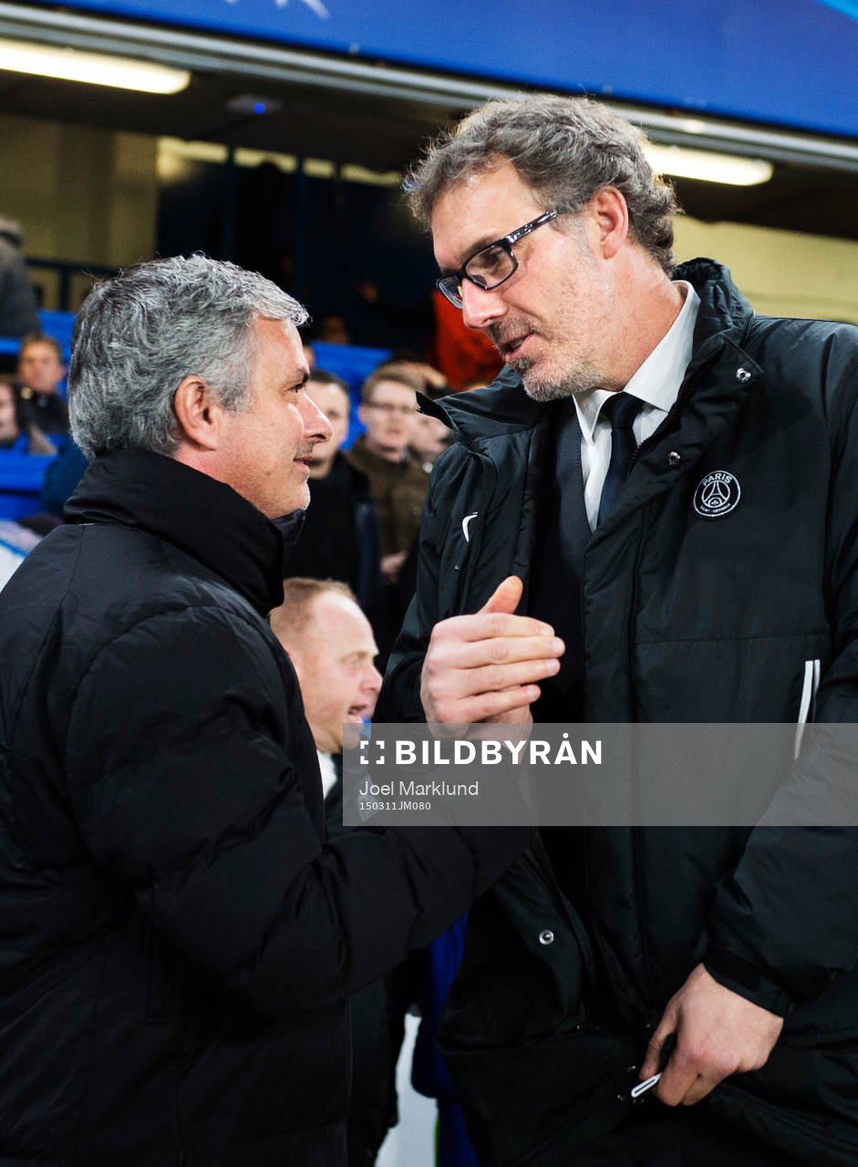 Chelseas tränare Jose Mourinho och Paris tränare Laurent