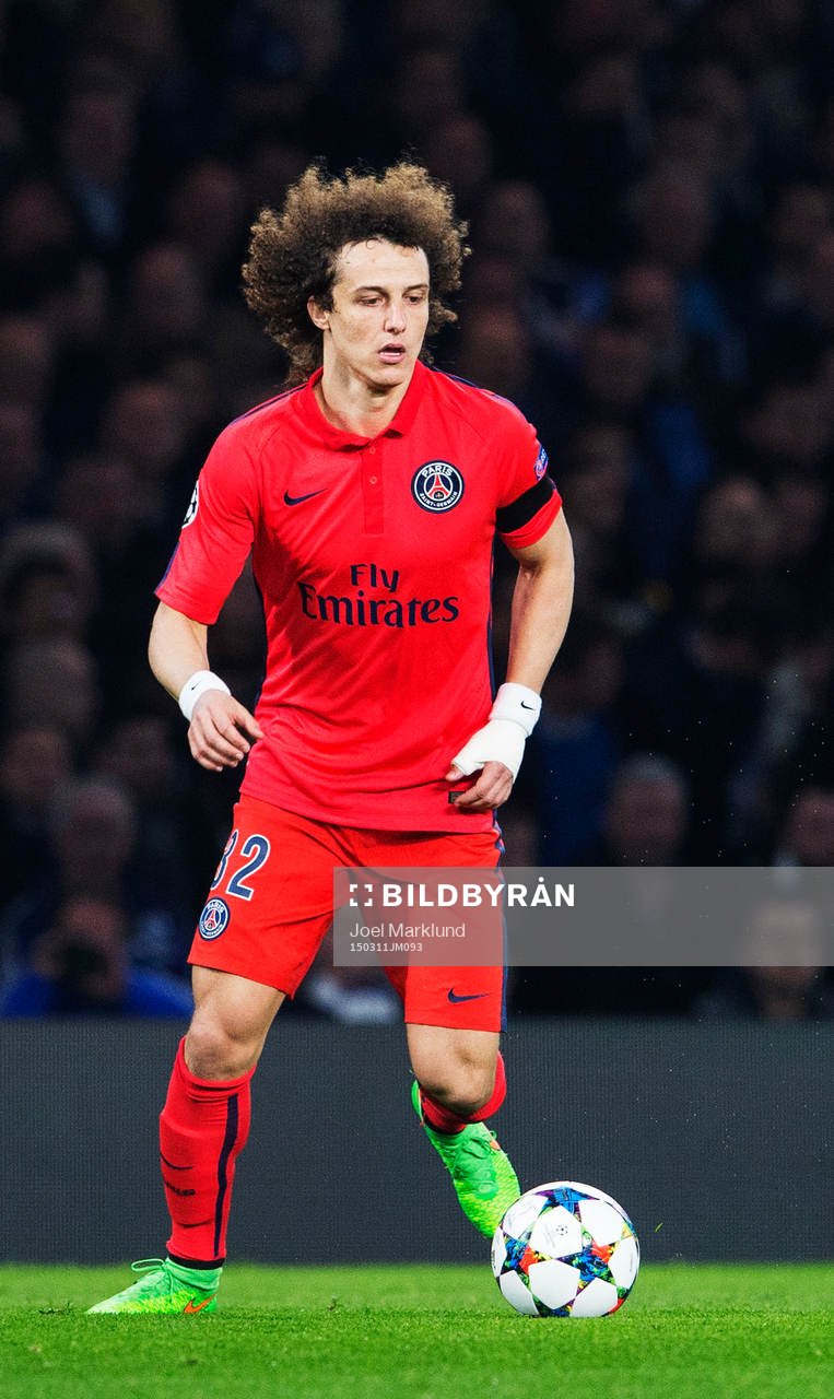 Paris David Luiz under den andra åttondelsfinalen i Champions League mellan Chelsea och Paris SG den 11 mars 2015 i London.