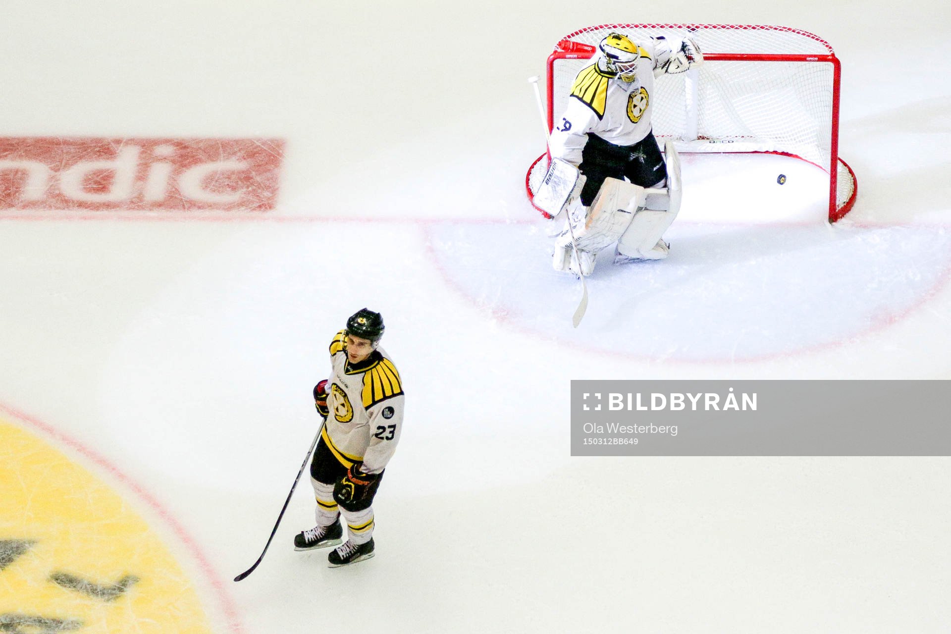 Brynäs målvakt Bernhard Starkbaum släpper in ett mål