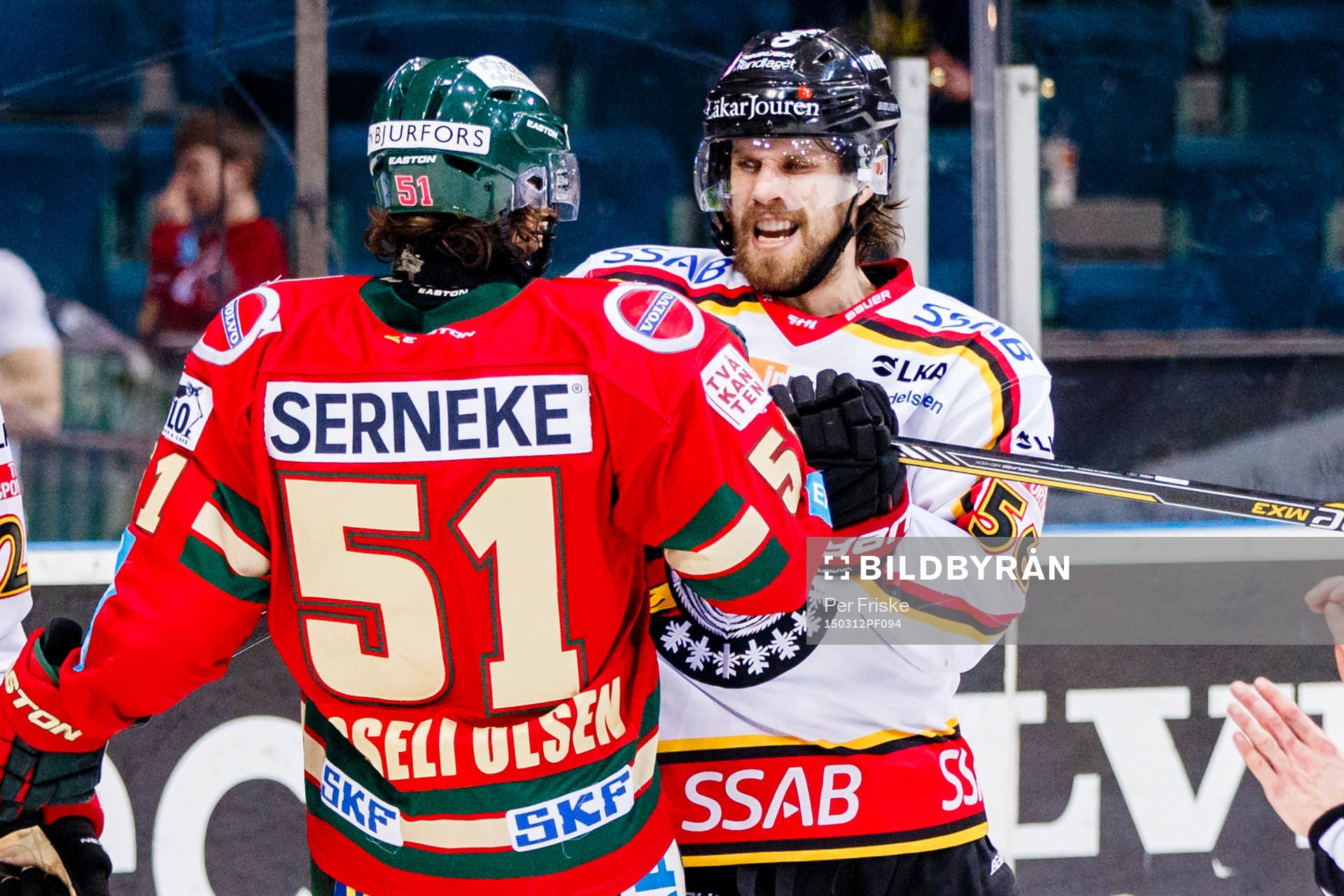 Bråk mellan Frölundas Mats Rosseli Olsen och Luleås