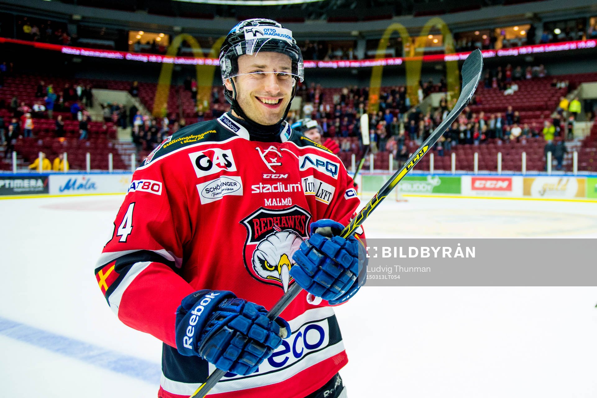Malmö Redhawks Fabian Brunnström firar