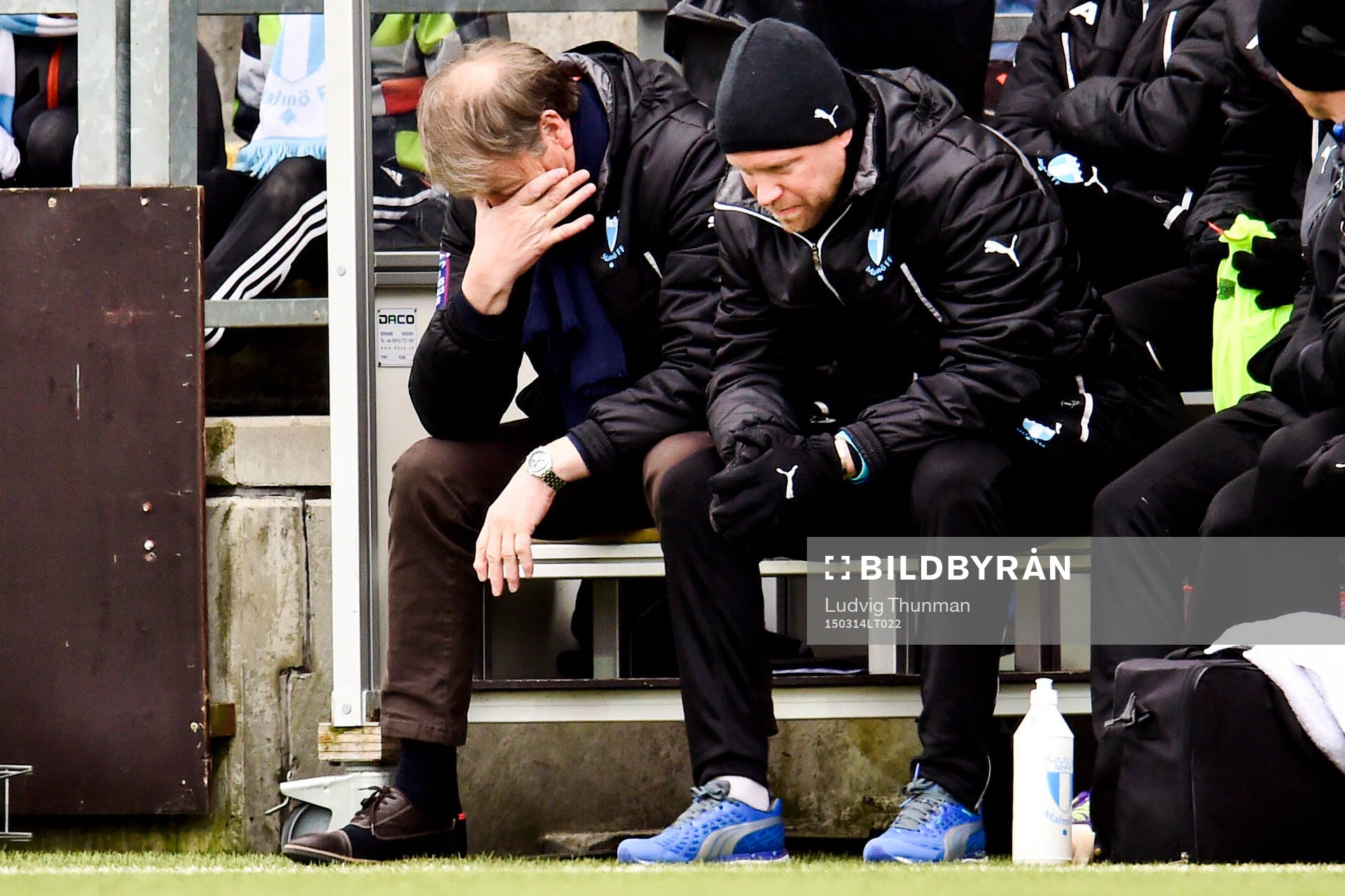 Malmö FFs tränare Åge Hareide och assisterande tränare