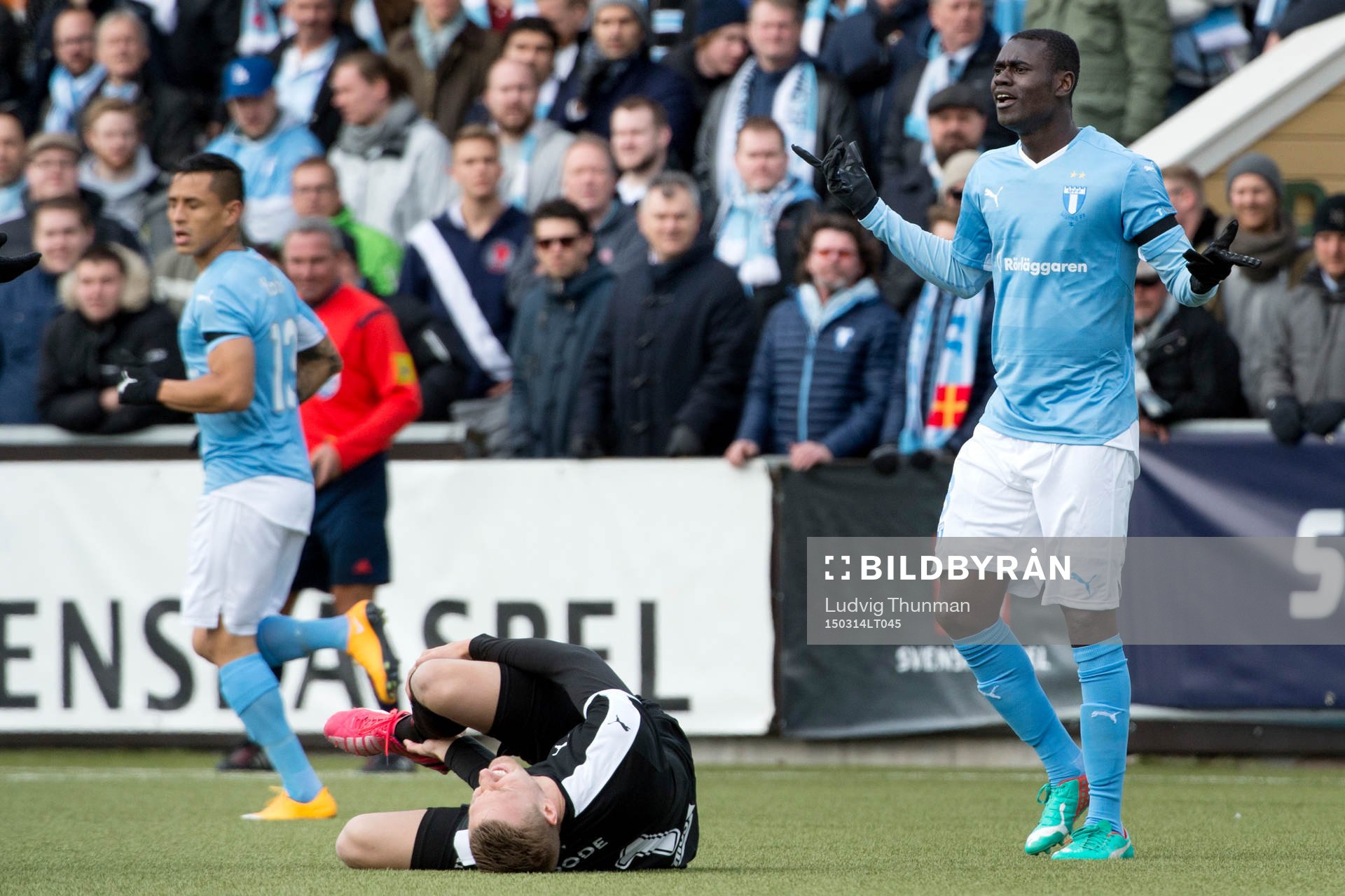 Malmö FFs Enock Kofi Adu reagerar