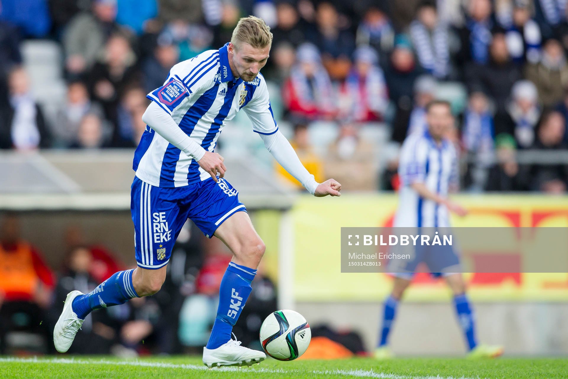 IFK Göteborgs Sebastian Eriksson under fotbollsmatchen i Svenska Cupen mellan IFK Göteborg och Helsingborg den 14 mars 2015 i Göteborg.