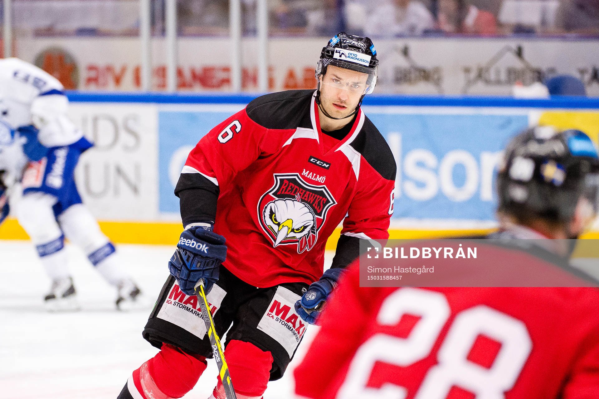 Malmö Redhawks Fabian Brunnström före ishockeymatchen i