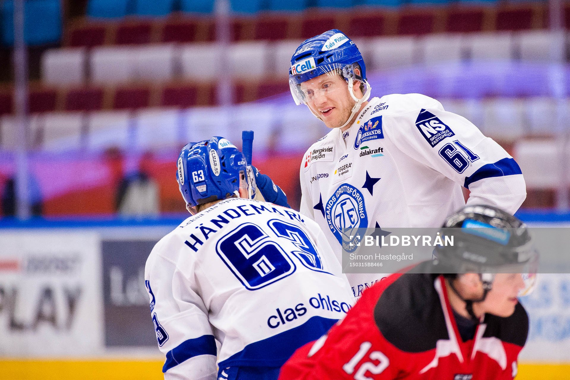 Leksands Johan Ryno före ishockeymatchen i kvalet till SHL
