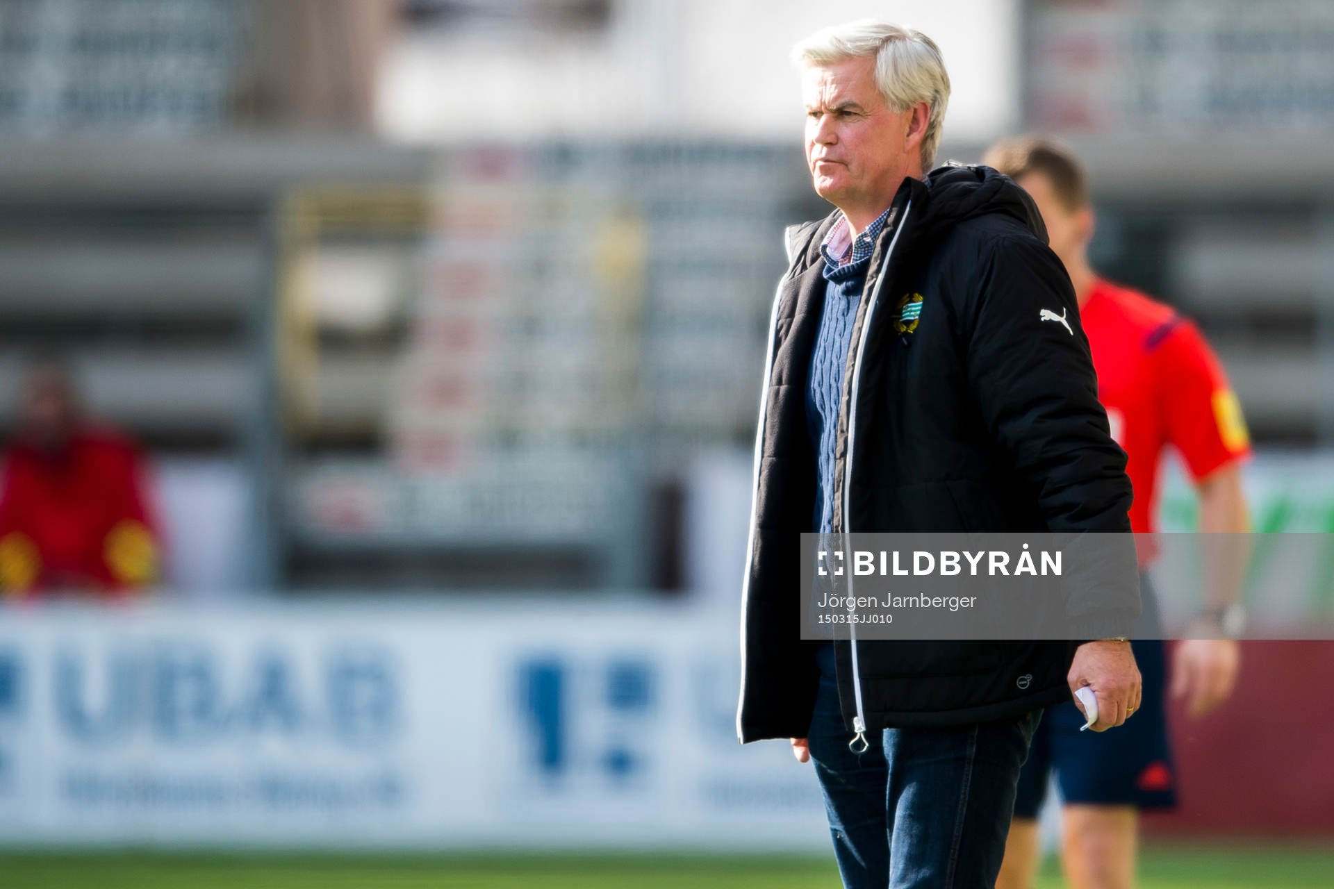 Hammarbys tränare Nanne Bergstrand under fotbollsmatchen i Svenska cupen mellan Elfsborg och Hammarby den 15 mars 2015 i Borås.
