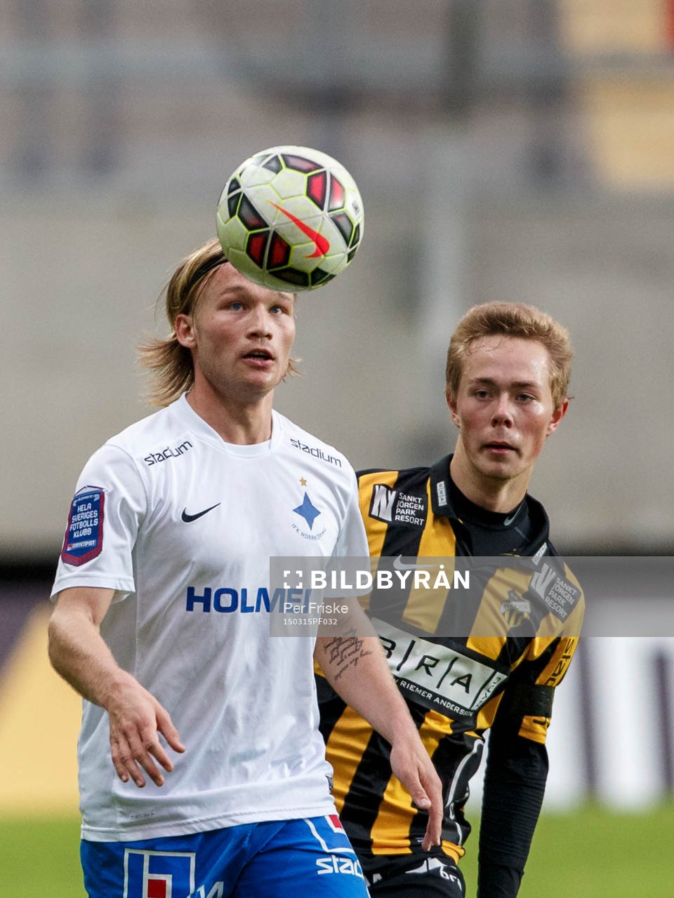 Norrköpings Nicklas Bärkroth och Häckens Joel Andersson