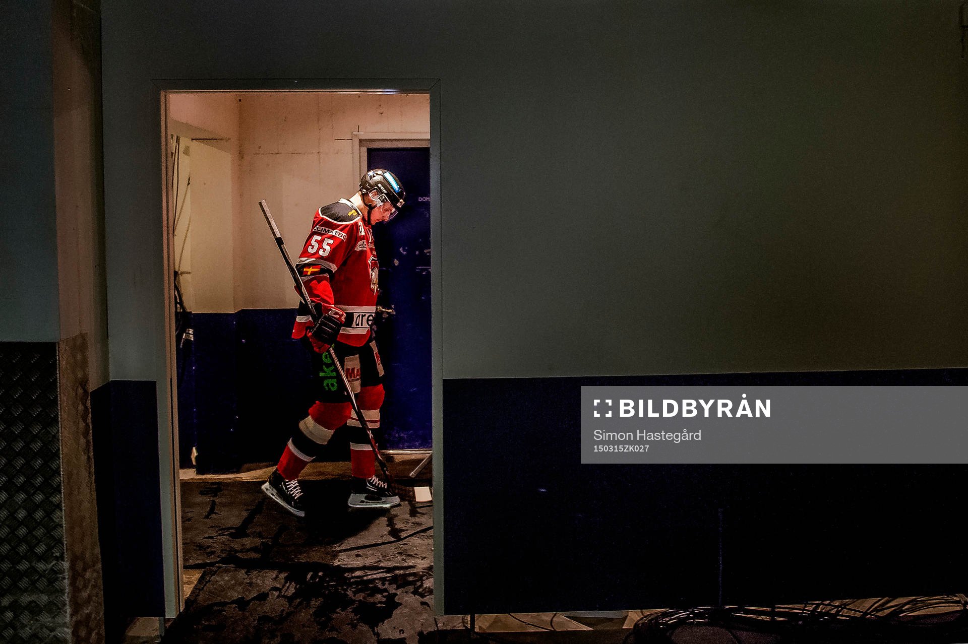 Malmö Redhawks Johan Björk före ishockeymatchen i kvalet