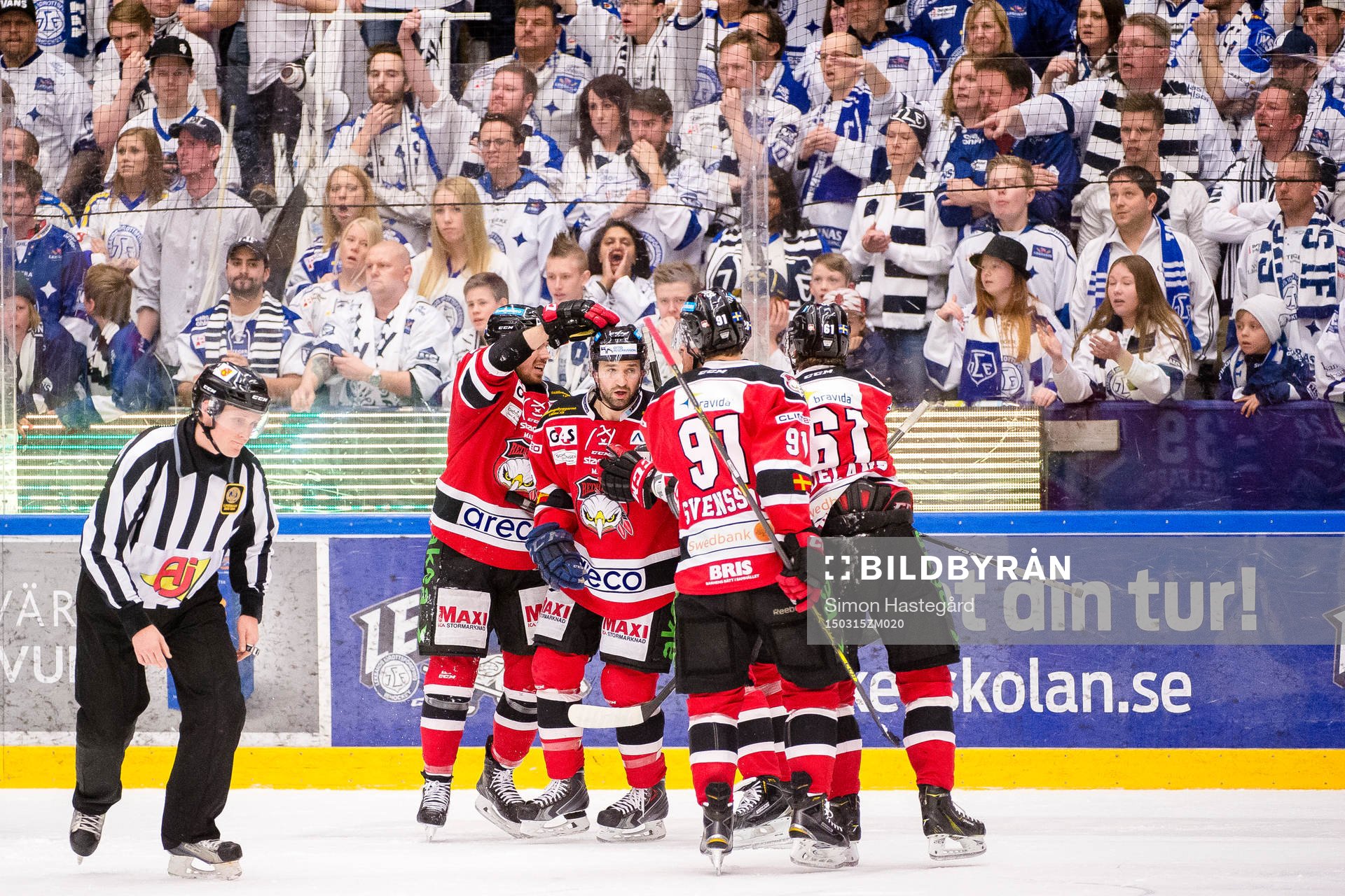Malmö Redhawks Eric Himelfarb jublar