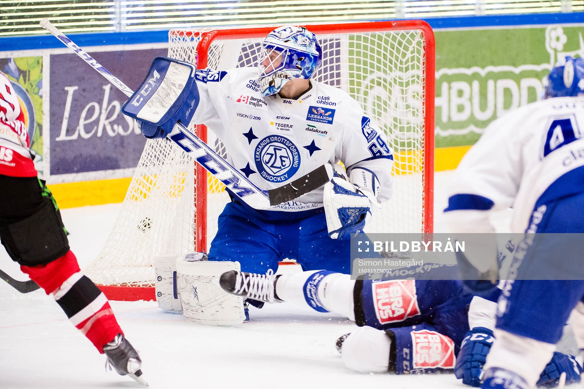 Leksands målvakt Oscar Alsenfelt släpper in mål 3-3 utav
