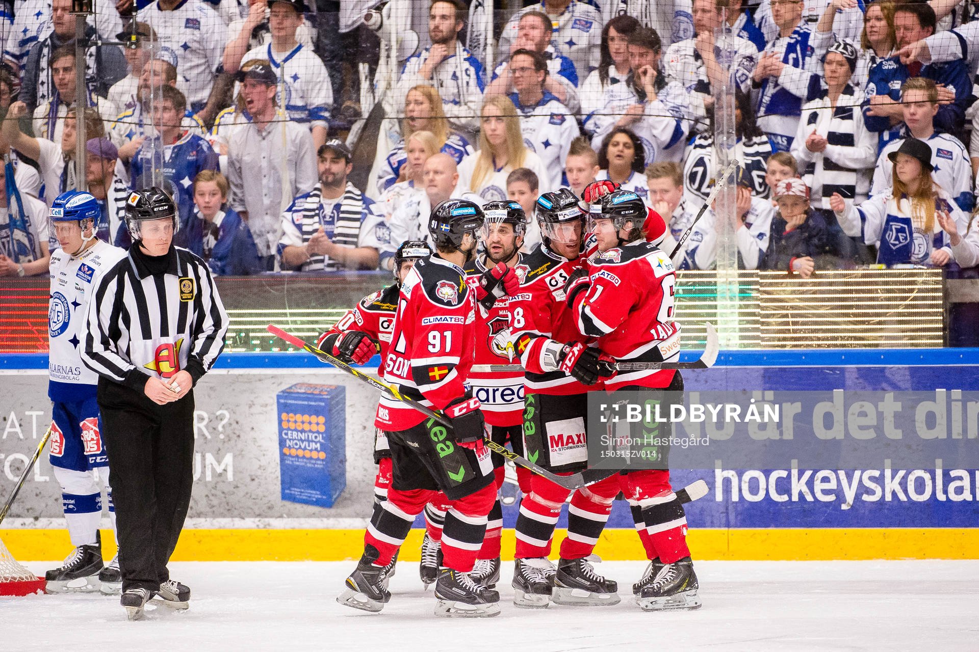 Malmö Redhawks Eric Himelfarb jublar