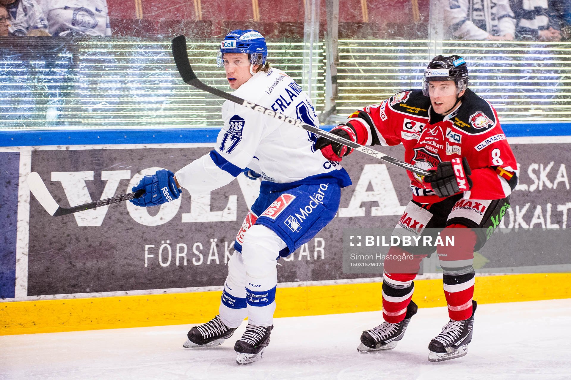 Leksands Simon Erlandsson och Malmö Redhawks Tony Romano