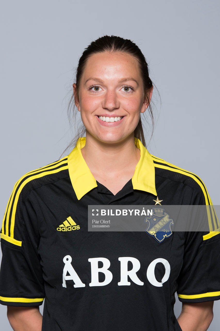 Jennie Nordin, AIK, poserar för ett porträtt den 16 mars 2015 i Stockholm.