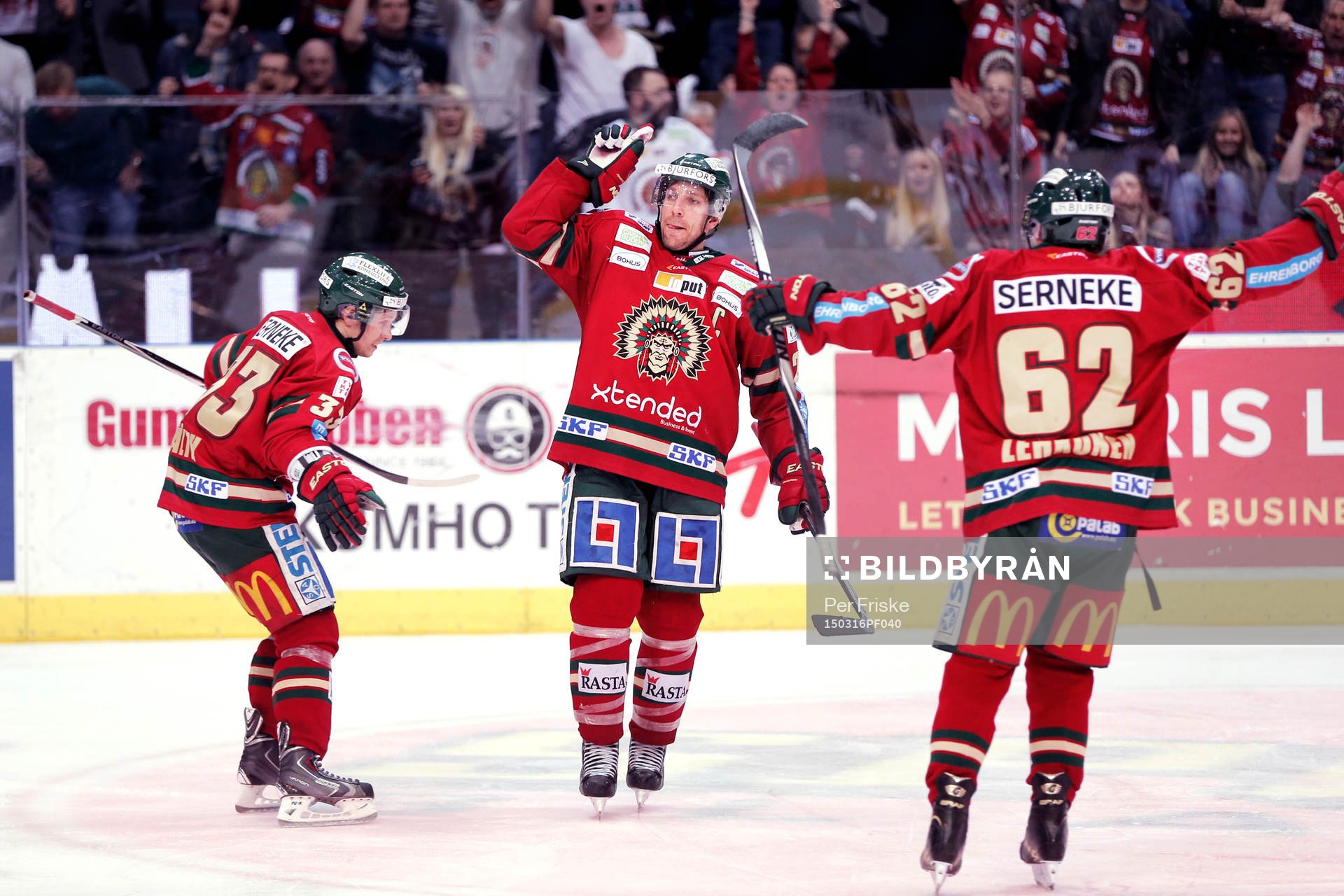 Frölundas Elias Fälth, Joel Lundqvist och Artturi