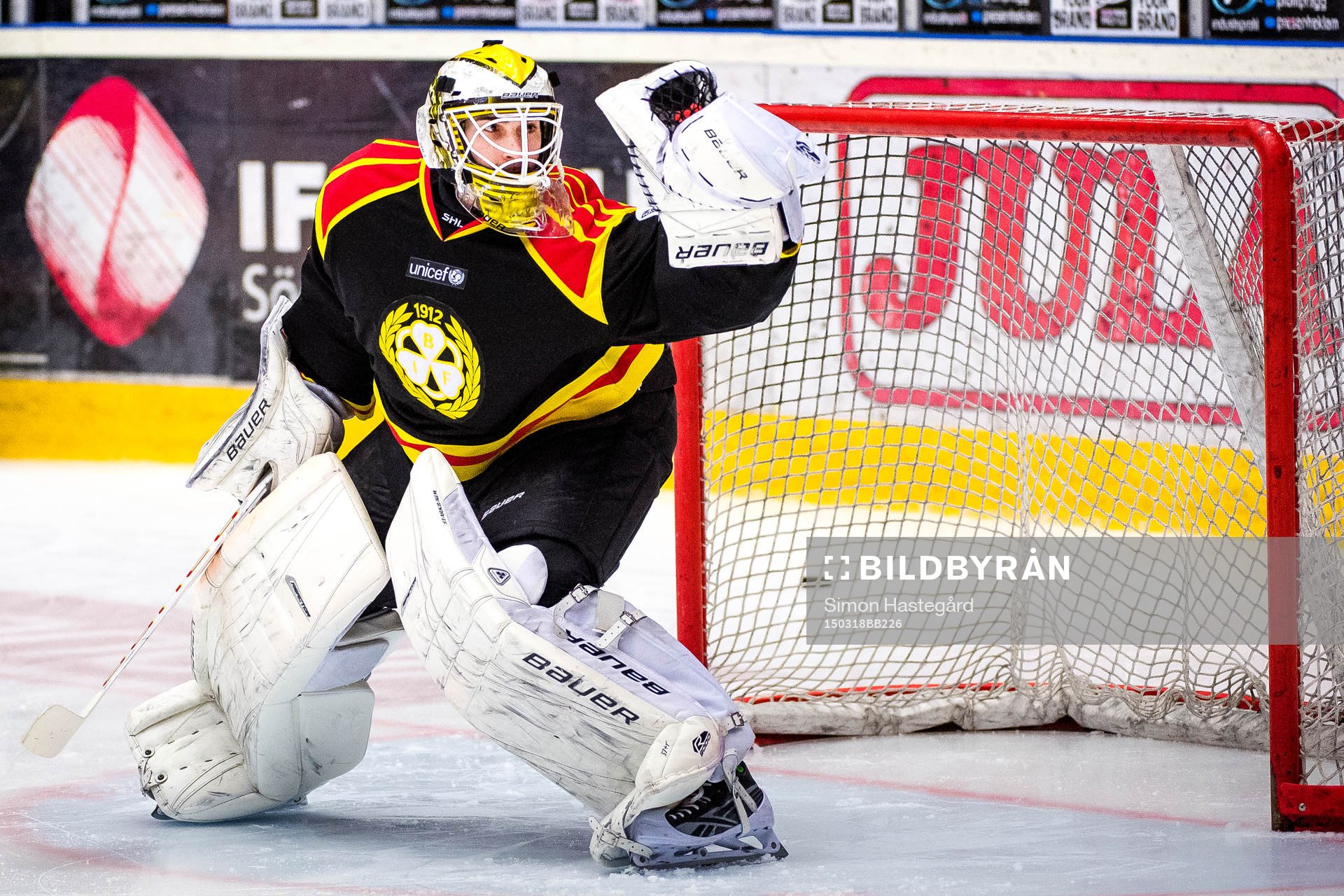Brynäs målvakt Bernhard Starkbaum före kvartsfinal fyra