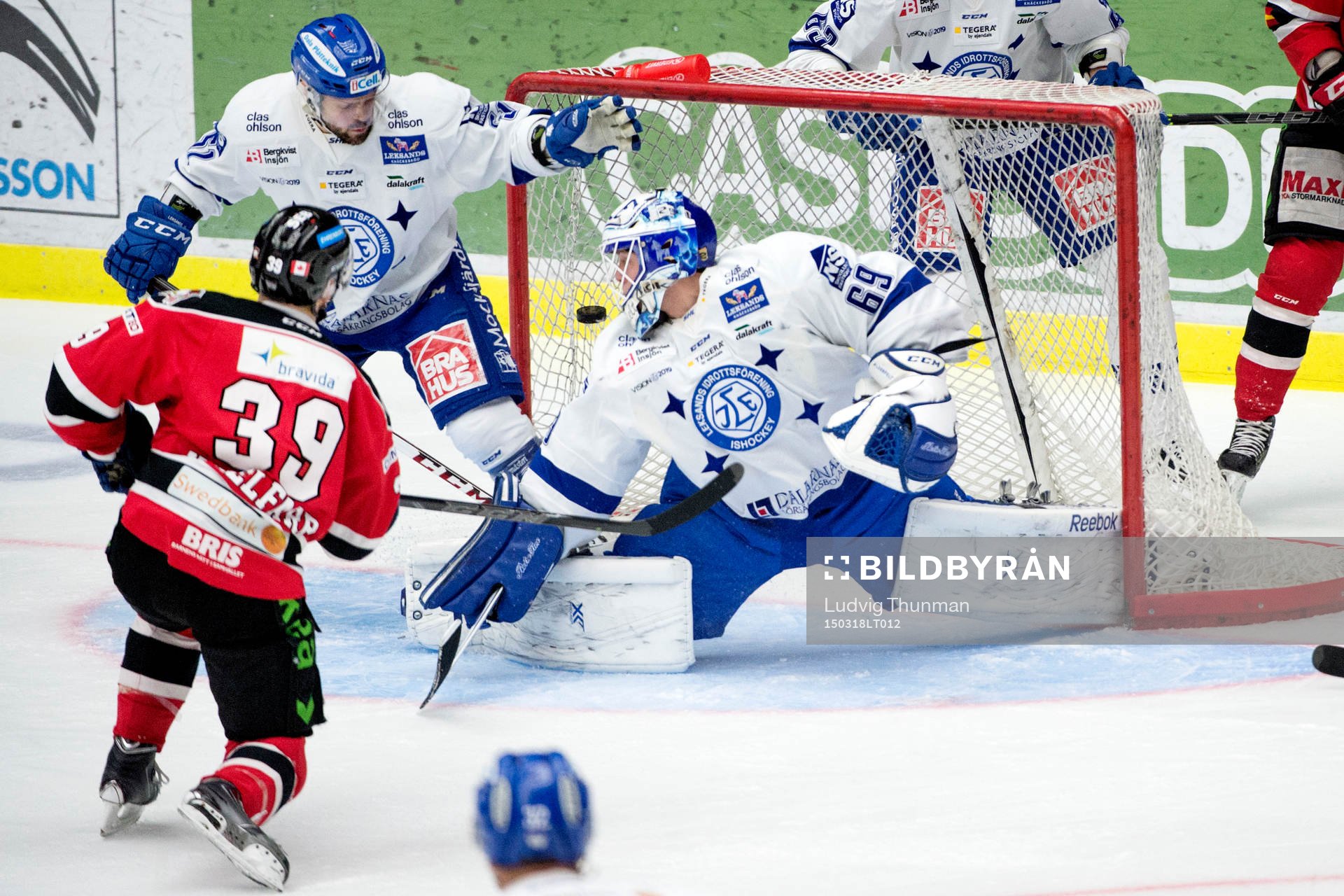 Malmö Redhawks Eric Himelfarb gör 1-0 bakom Leksands