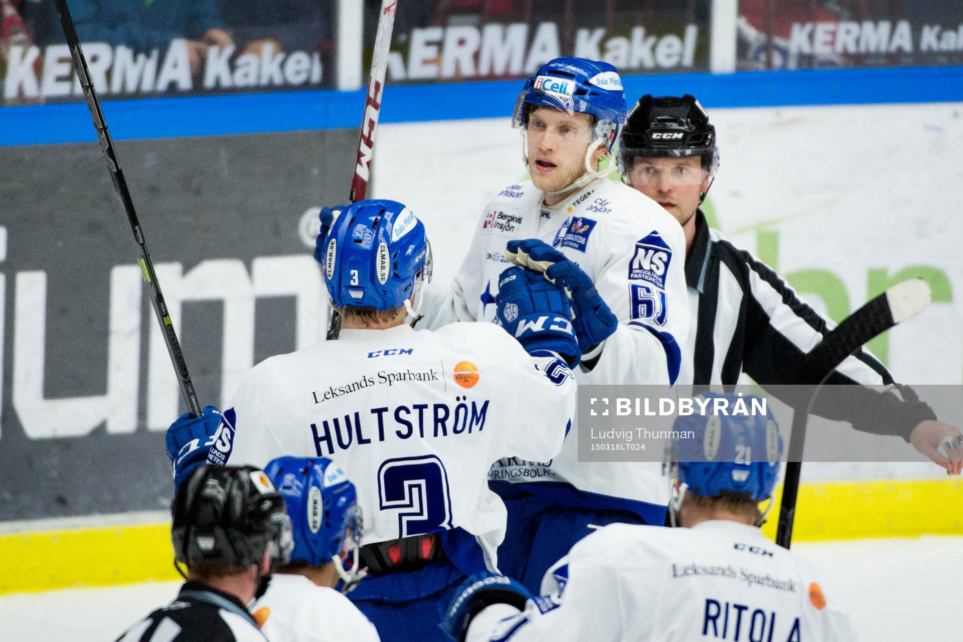 Leksands Linus Hultström firas av Johan Ryno