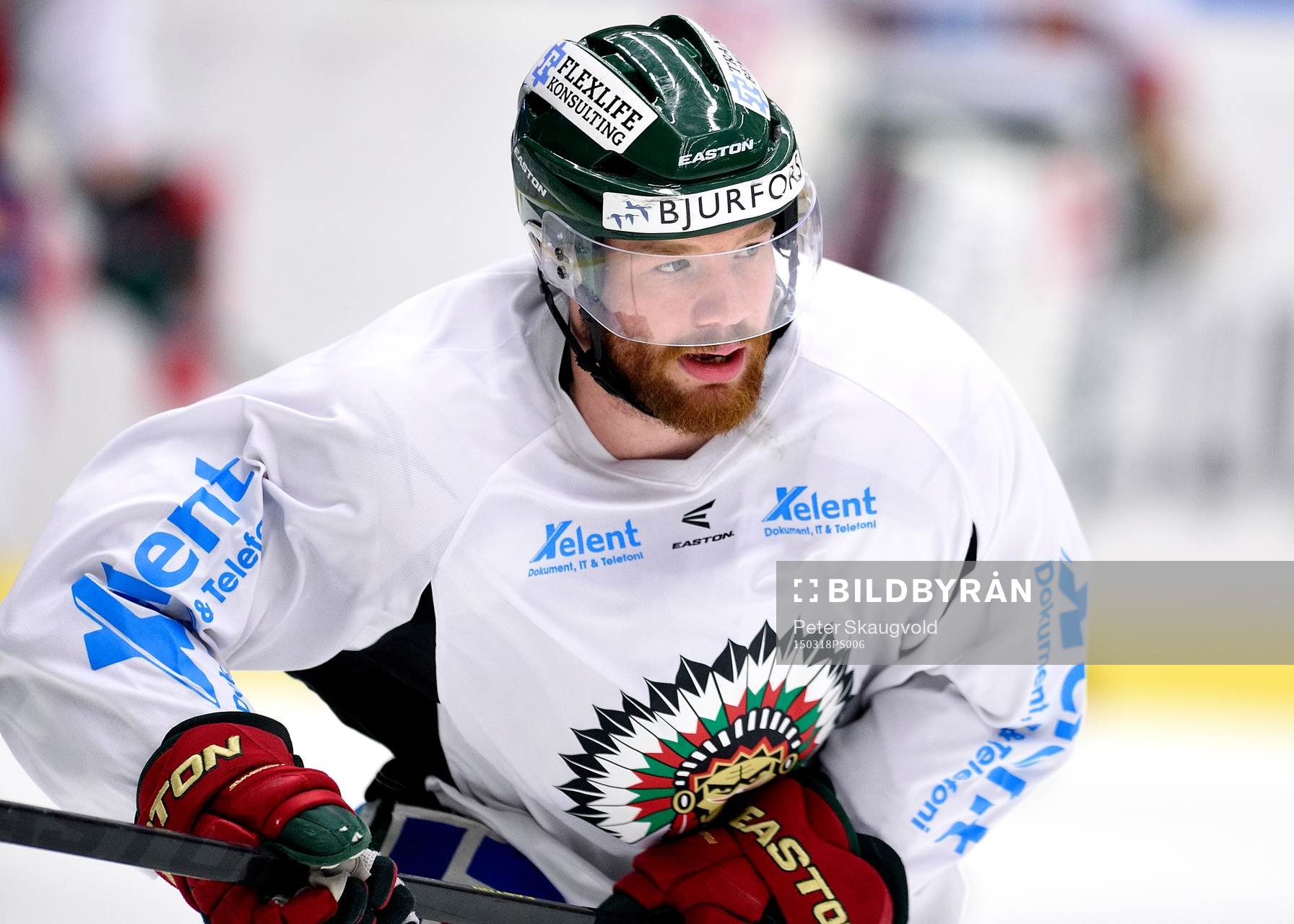 Frölundas Robin Figren på uppvärmningen