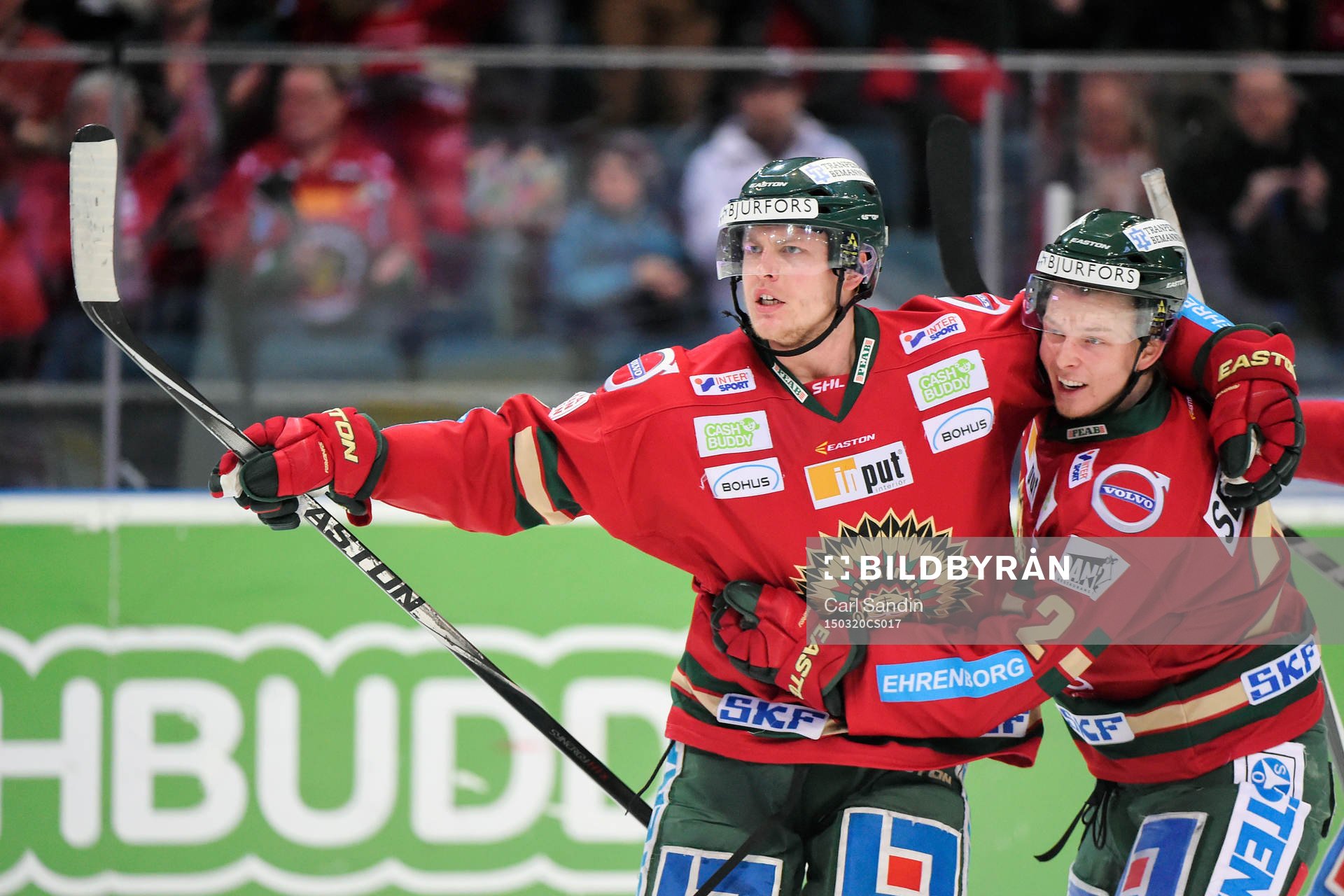 Frölundas Oliver Bohm och Christoffer Ehn jublar