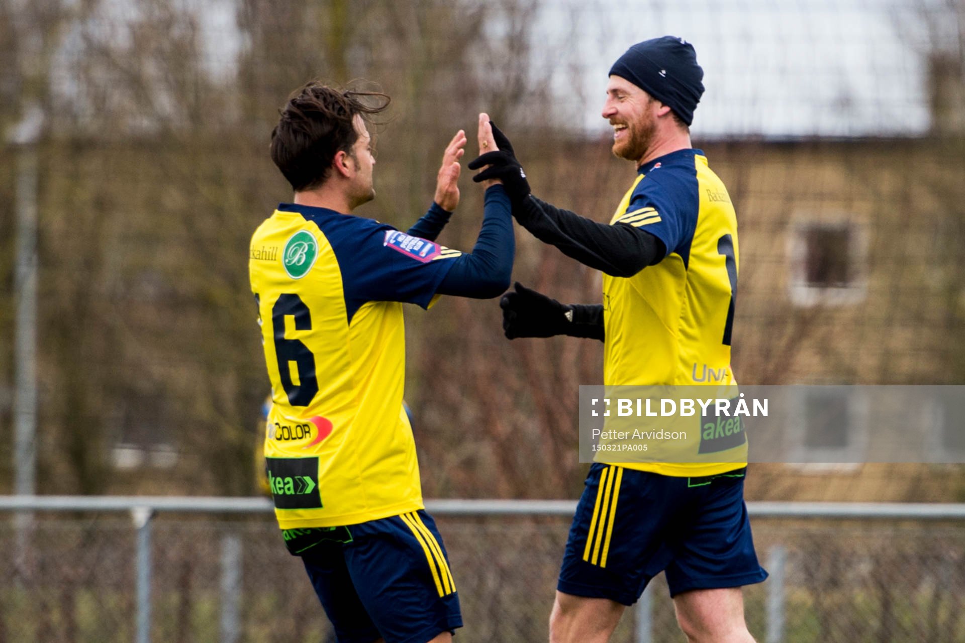 Ängelholms Björn Westerblad (h) jublar ihop med Patrik