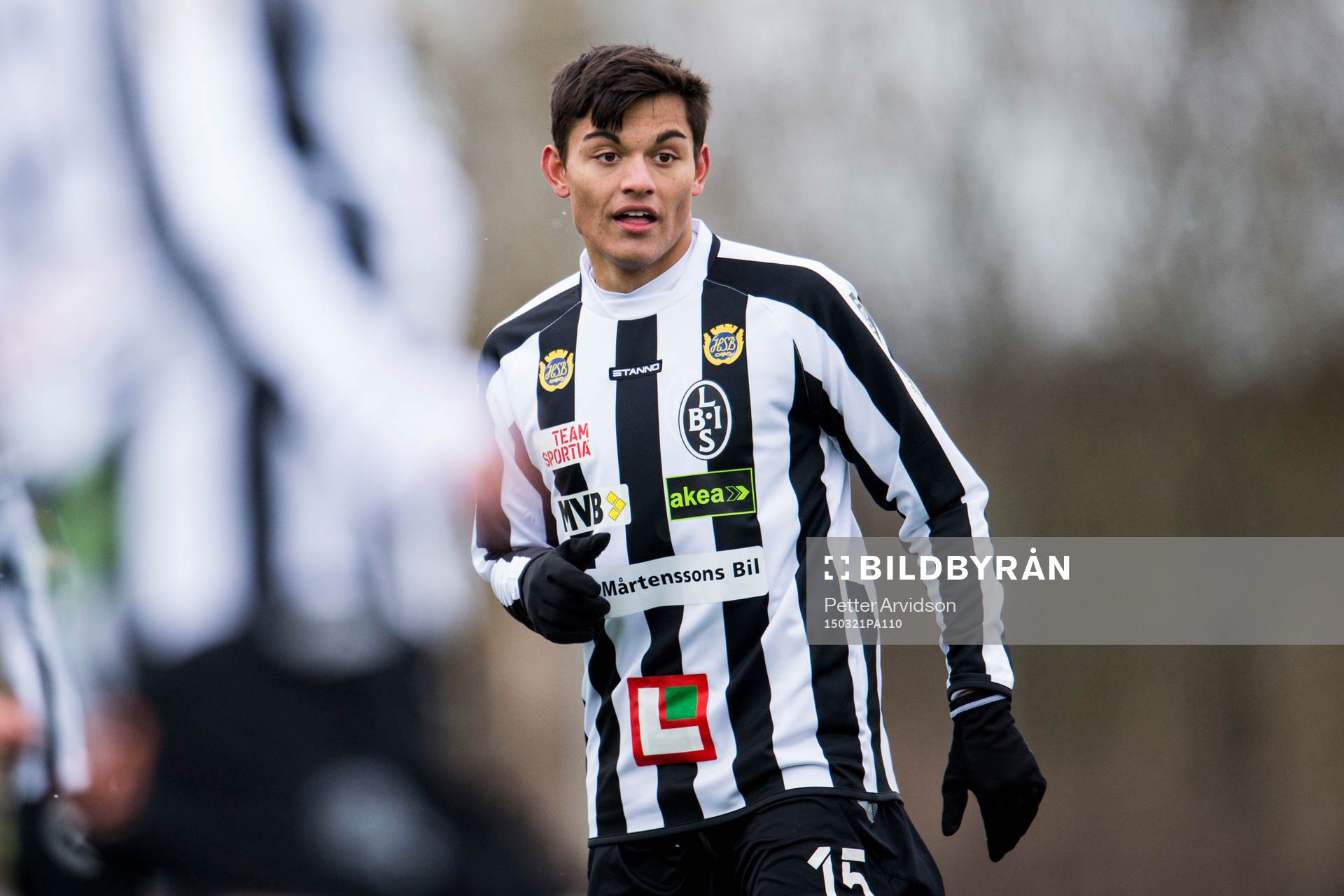 Landskronas Alexander Hyllander Gull under en träningsmatch i fotboll mellan Landskrona och Ängelholm den 21 mars 2015 i Landskrona.